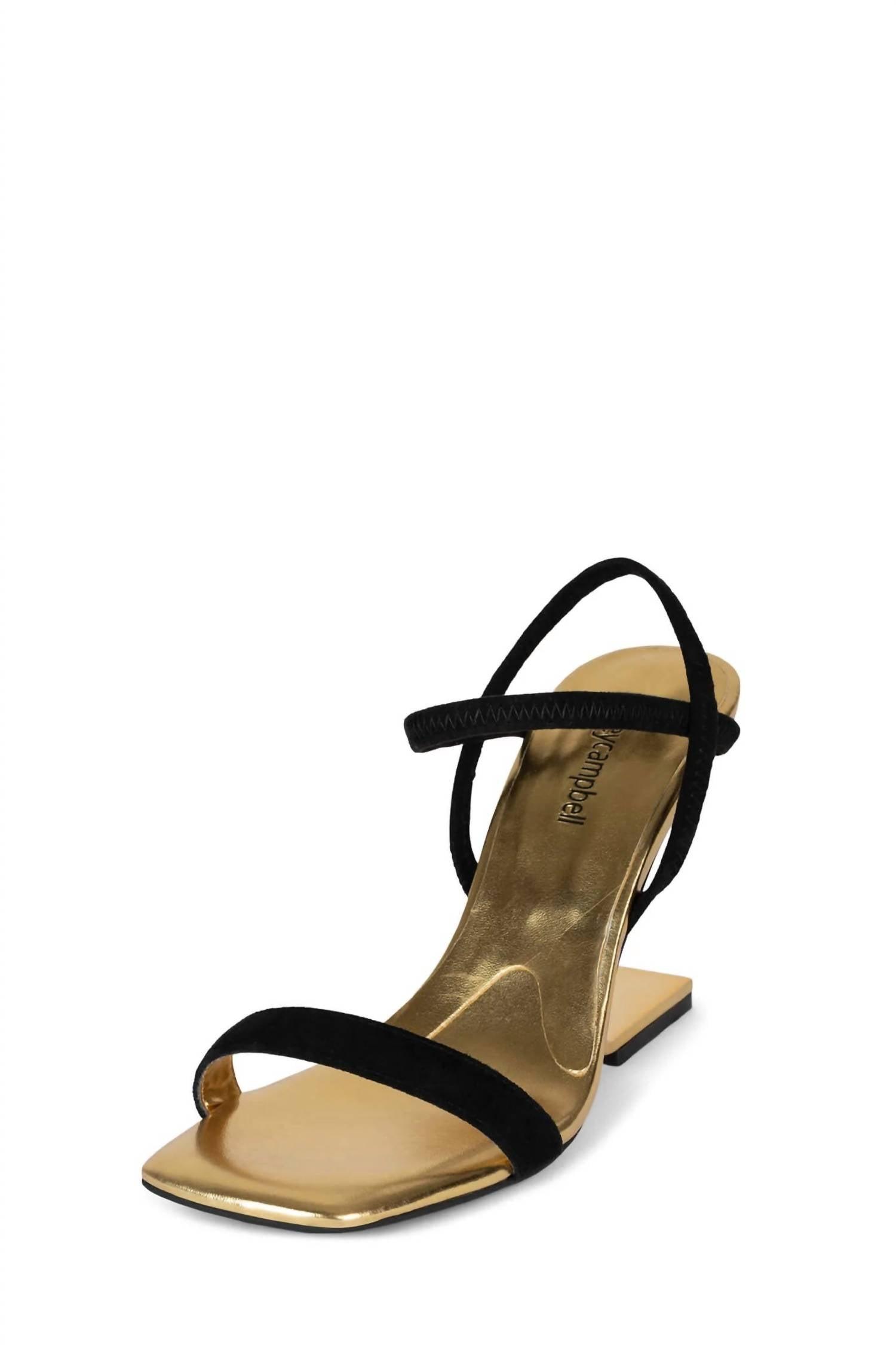 women's multi way sandal in black suede gold