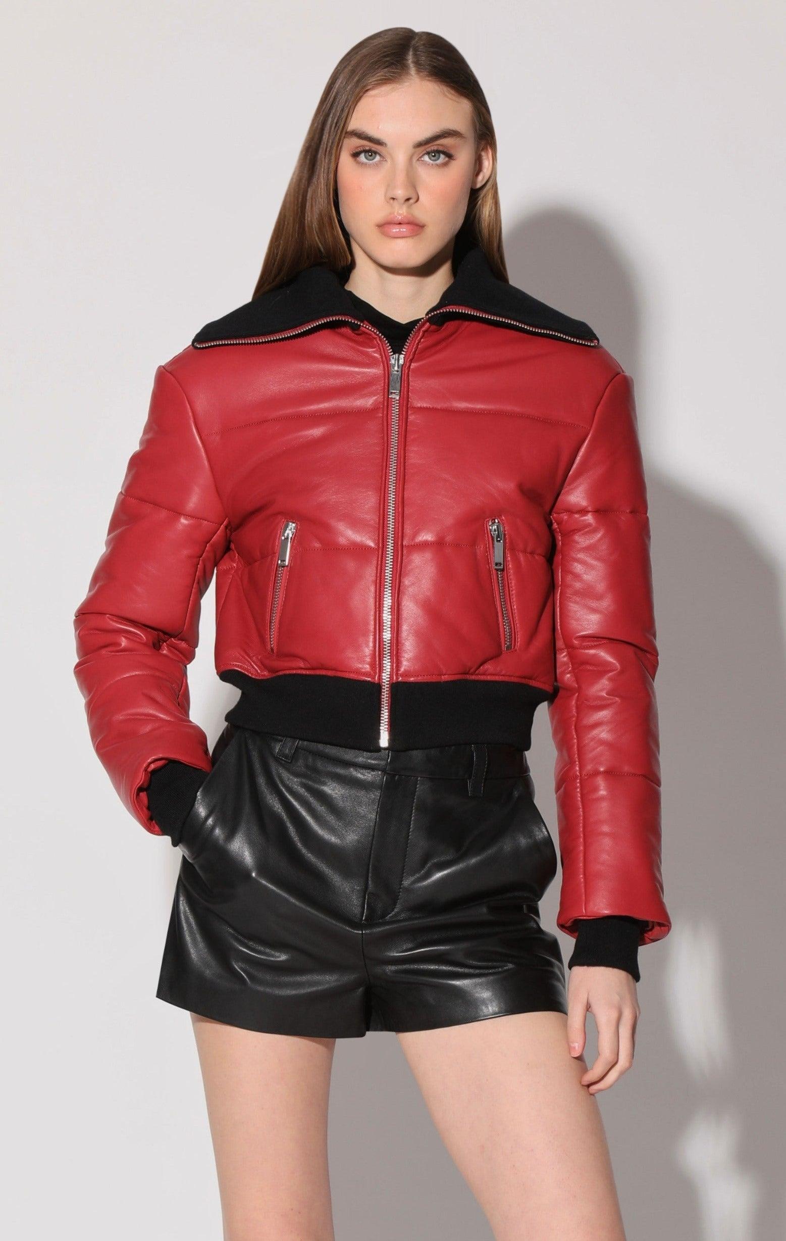 laylah jacket, red - leather