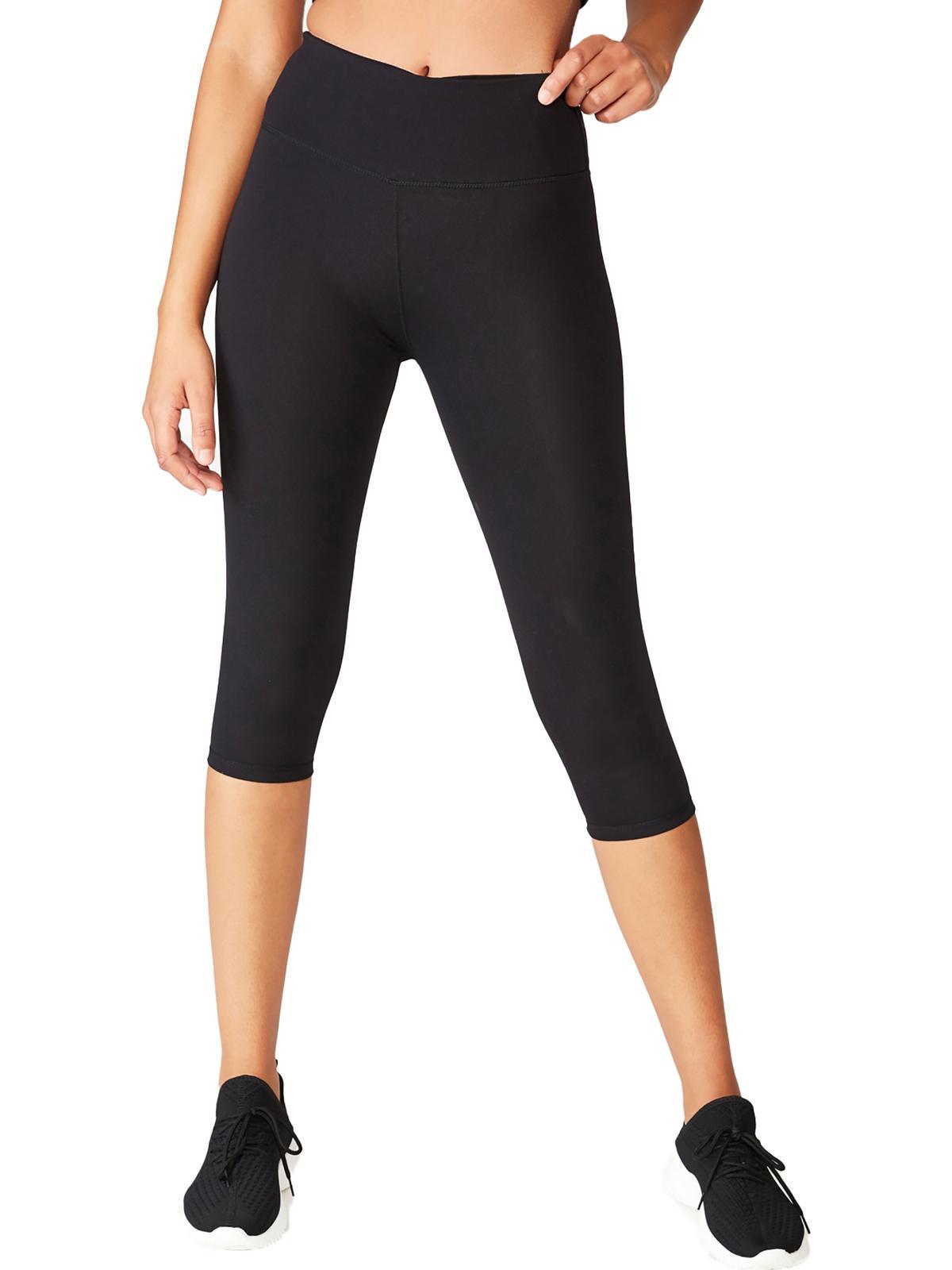 womens solid active capri pants