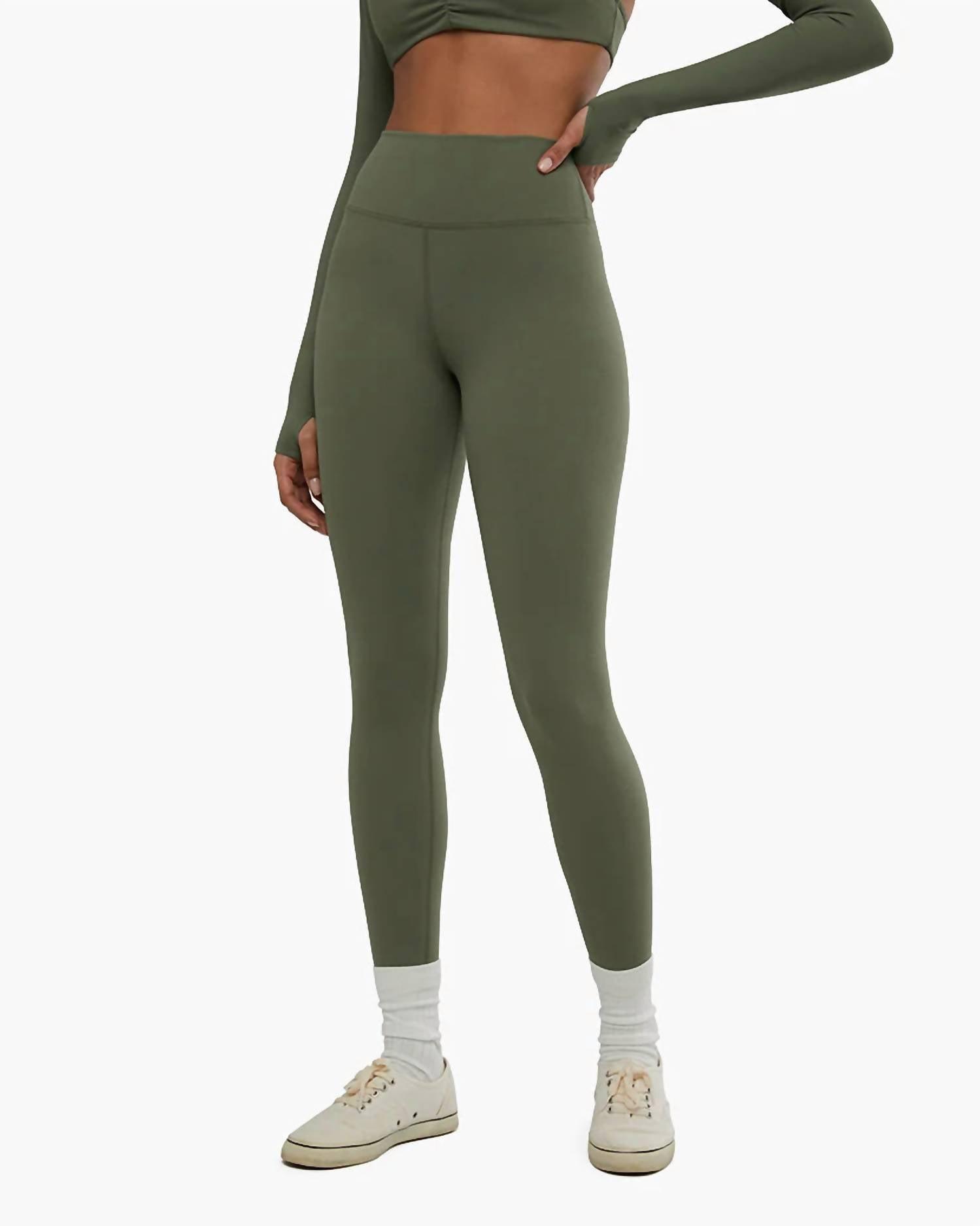 high rise legging in green