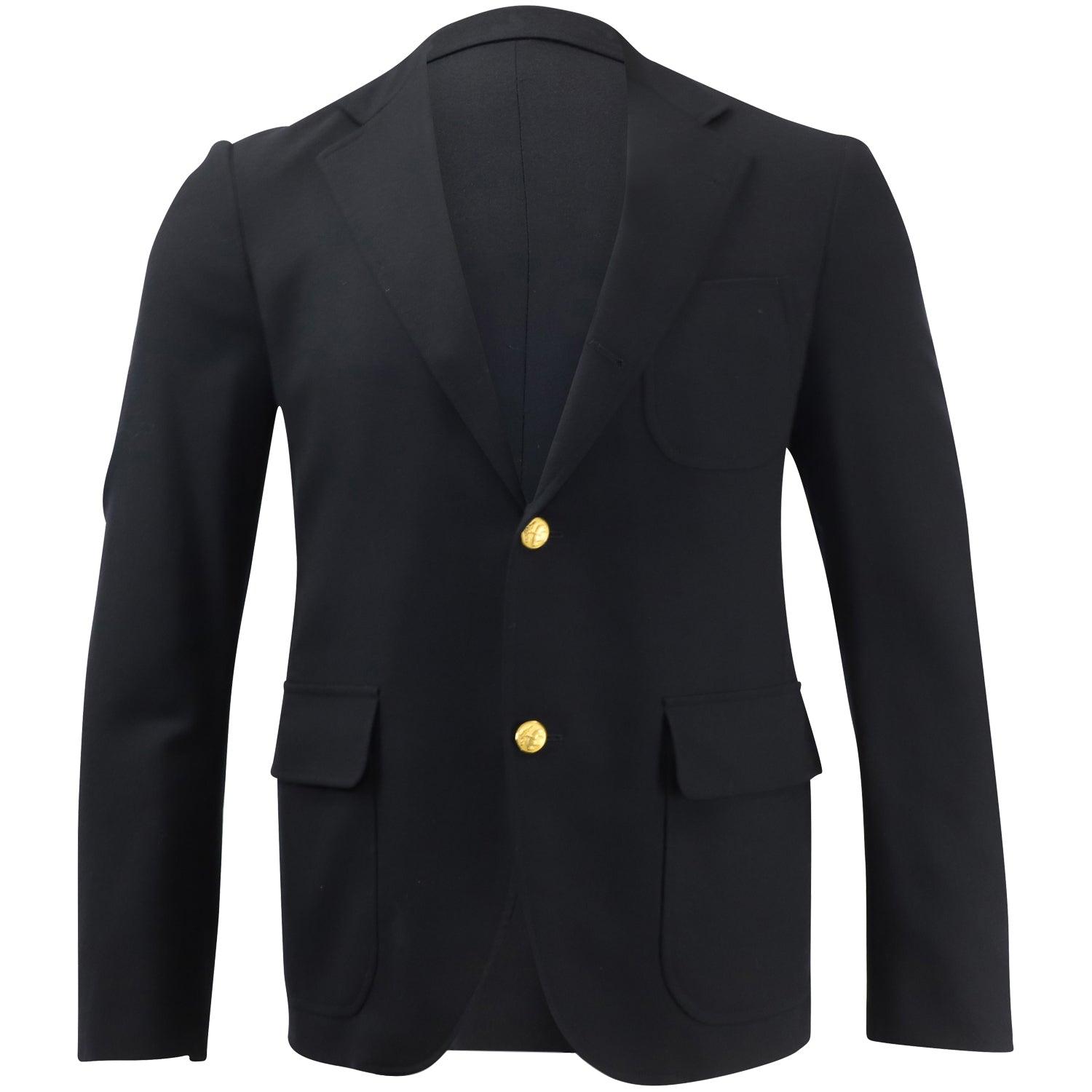 single breasted blazer in black cotton