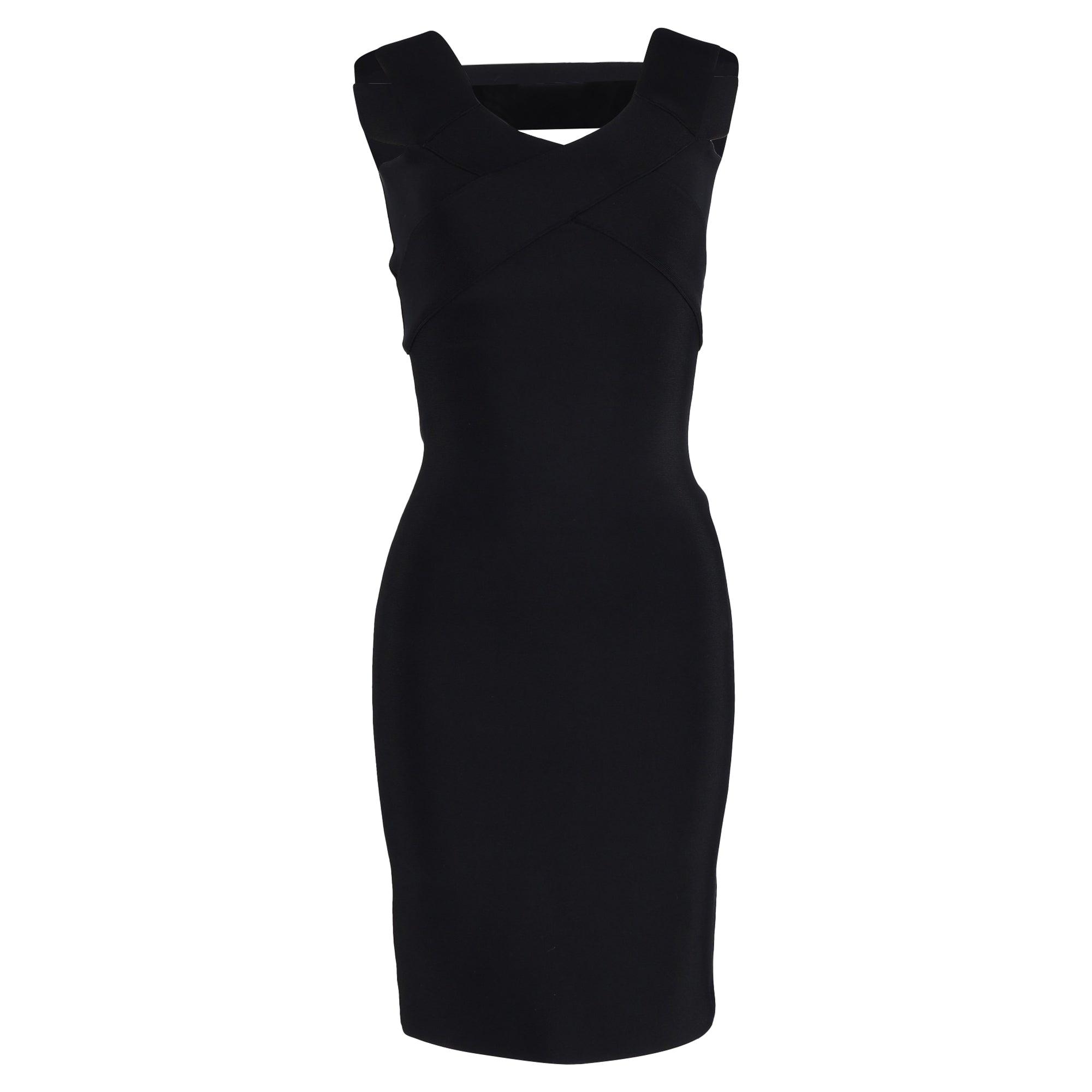 mini bandage accent dress in black polyester