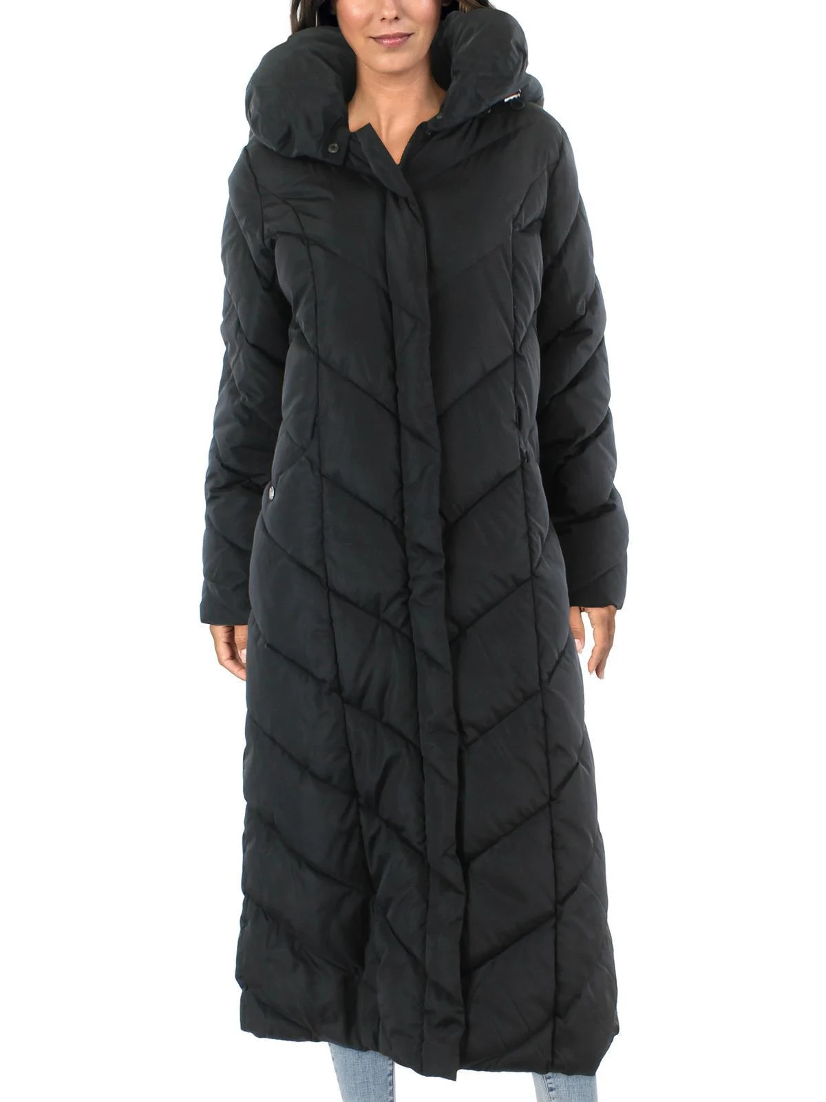 womens quilted maxi parka coat