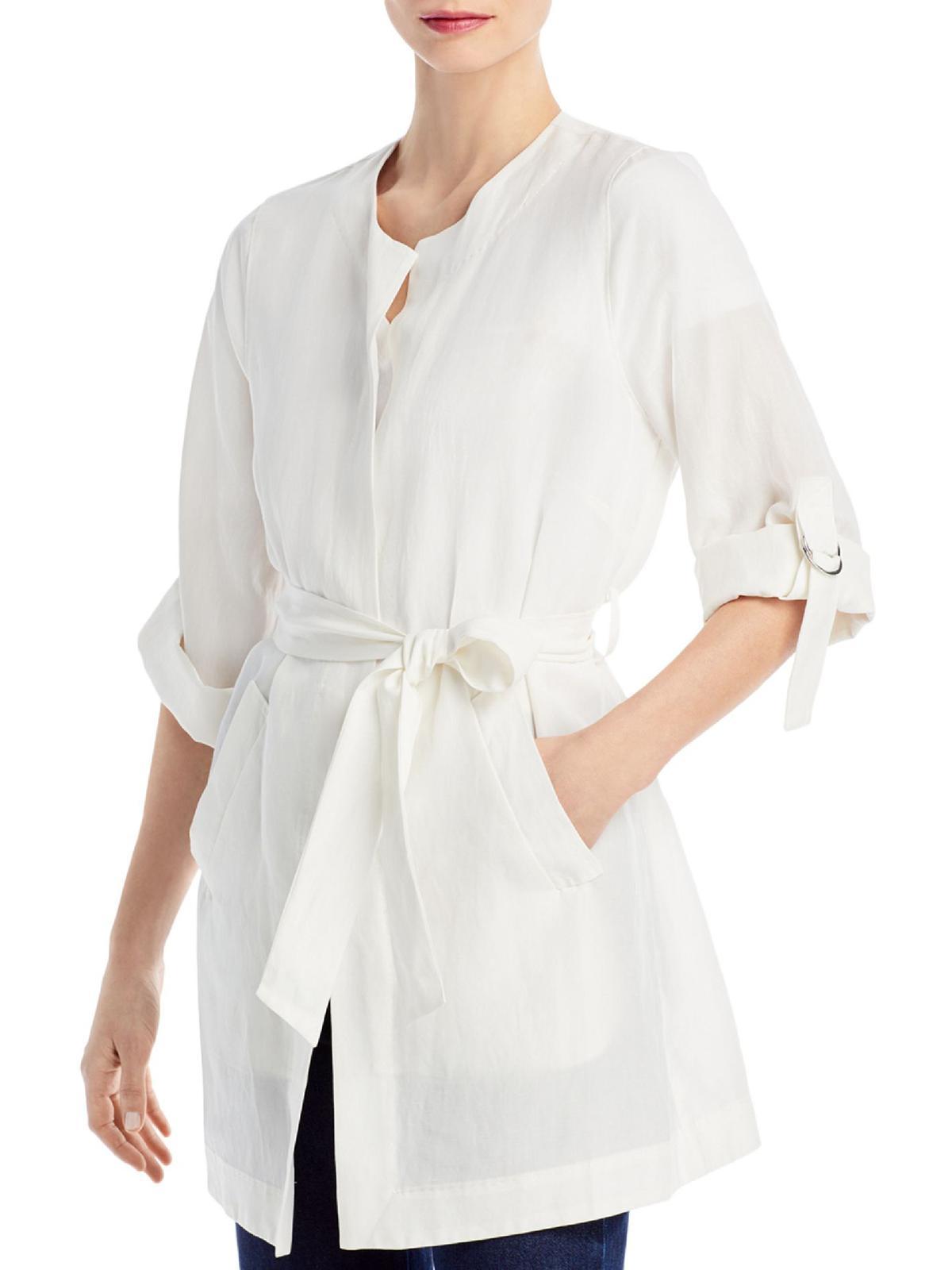 francesca womens linen blend wrap jacket