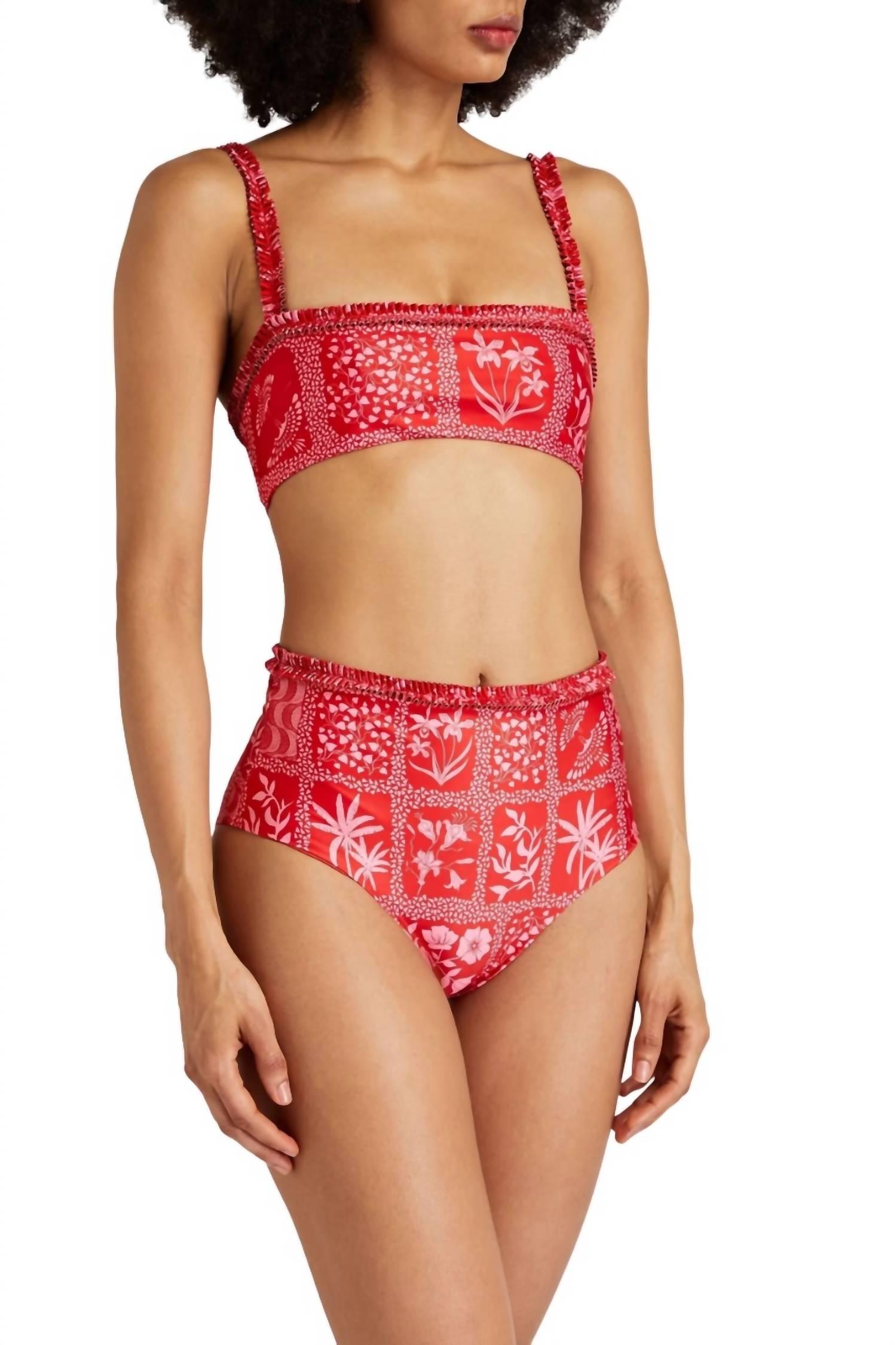 olmo ipanema escarlata bikini top in red-pink