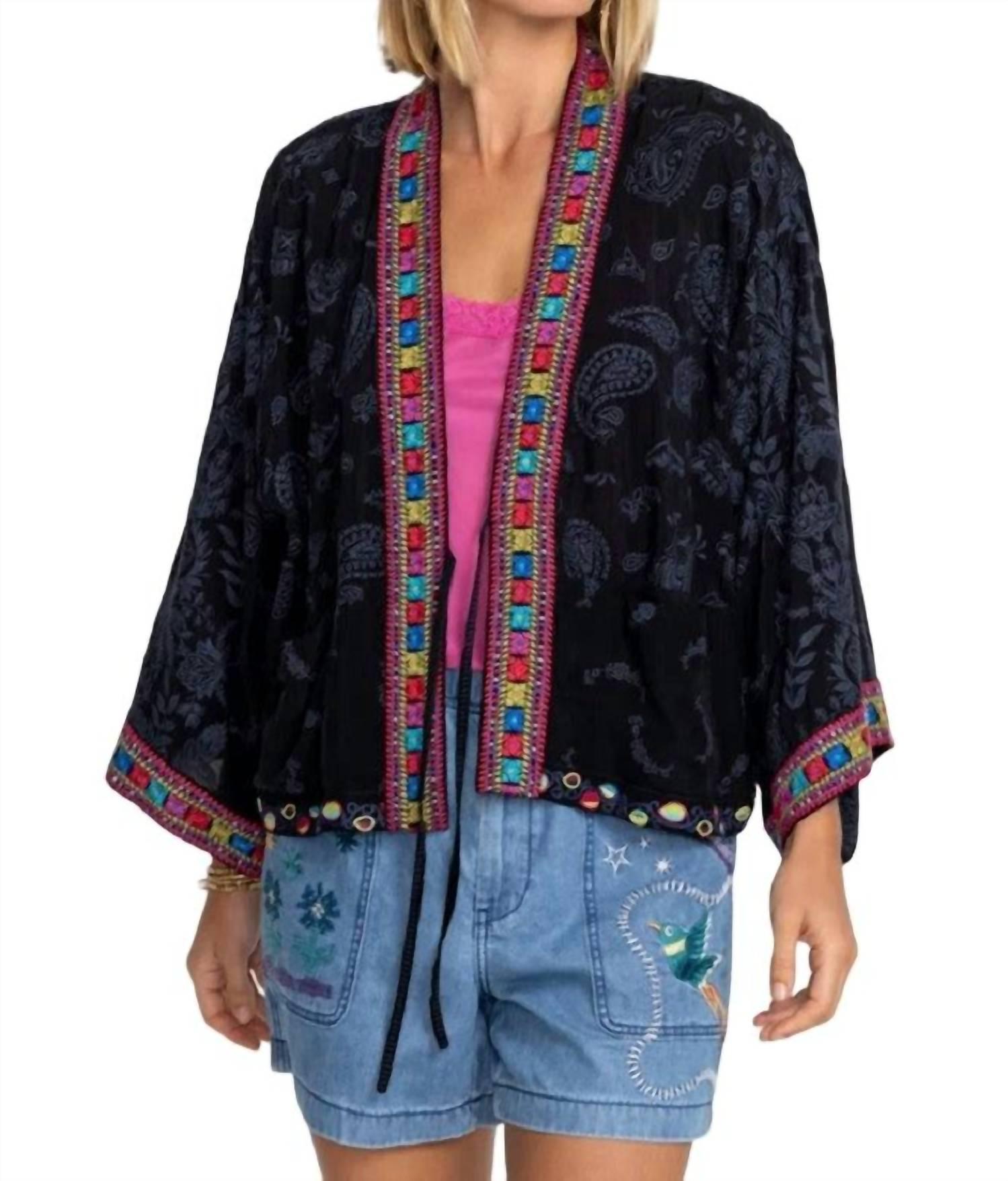 star danica kimono in black