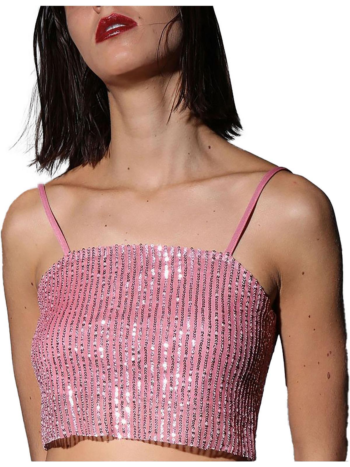 womens sequined mesh shell