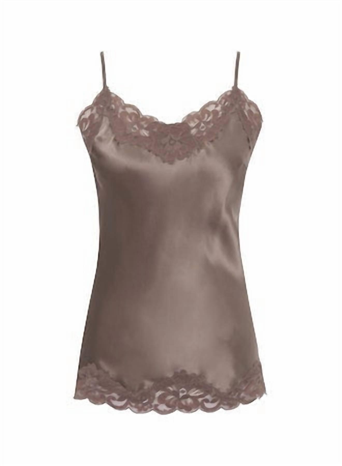 women's camie floral lace top in taupe