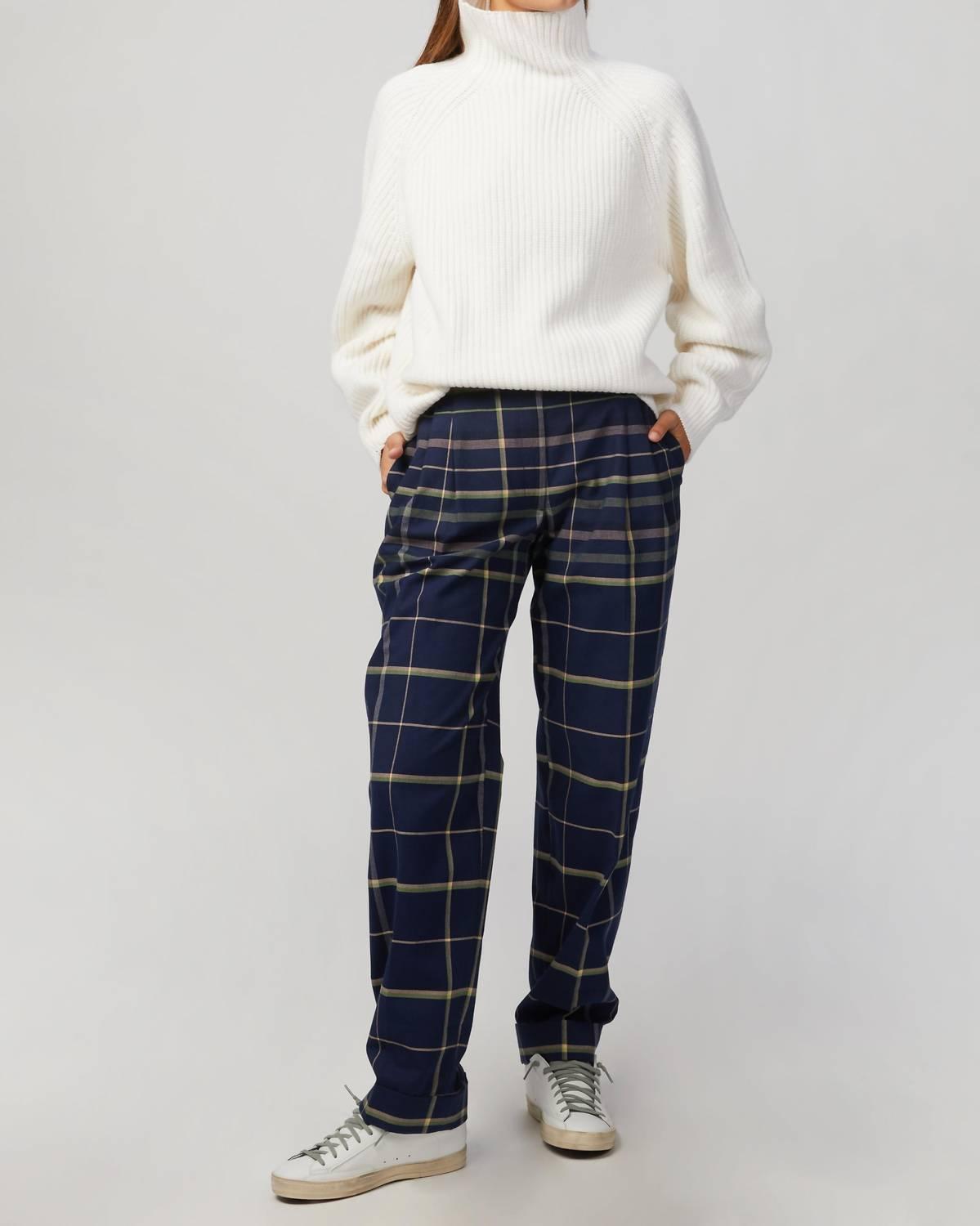 laia pants in tartan navy