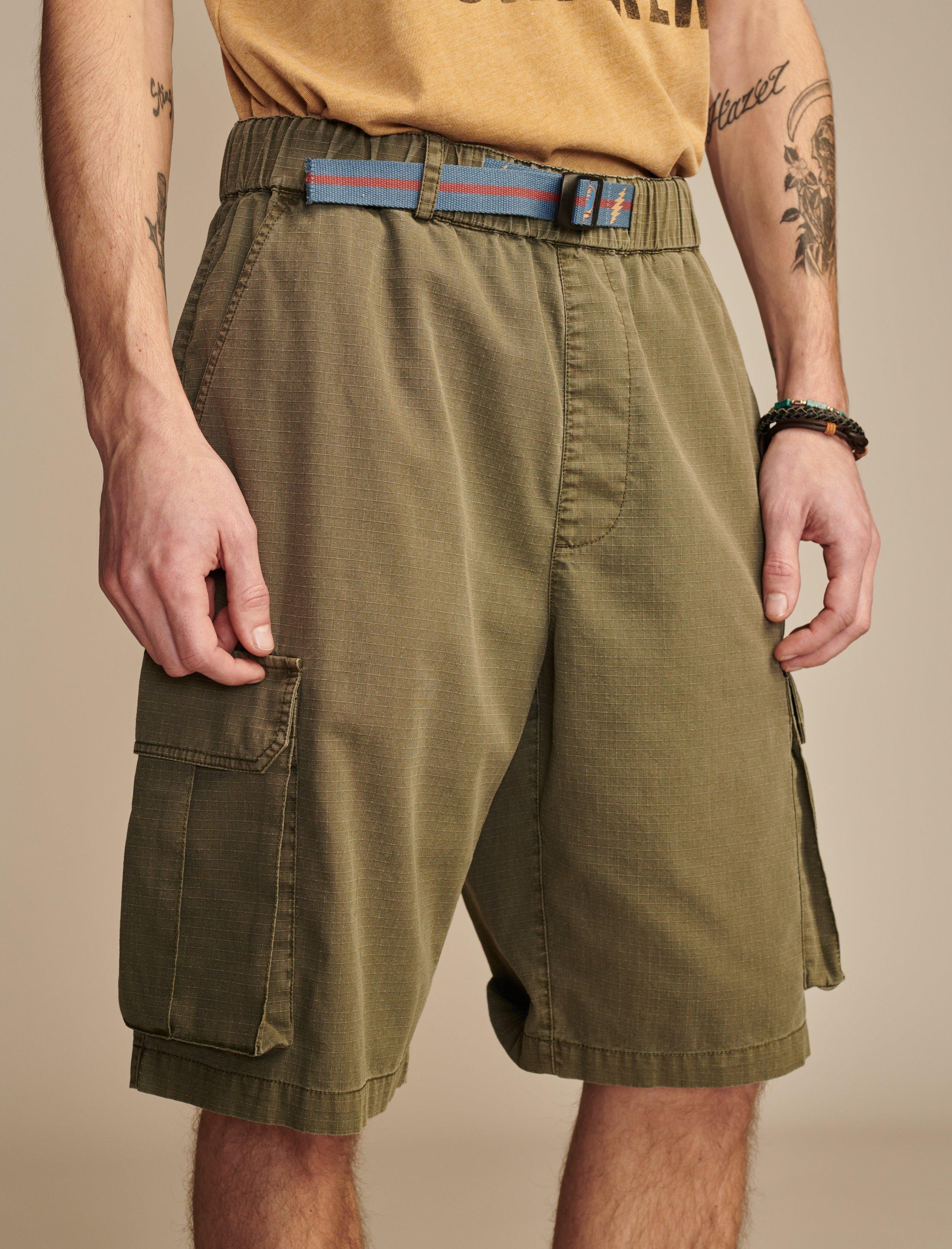 men's grateful dead belted cargo short