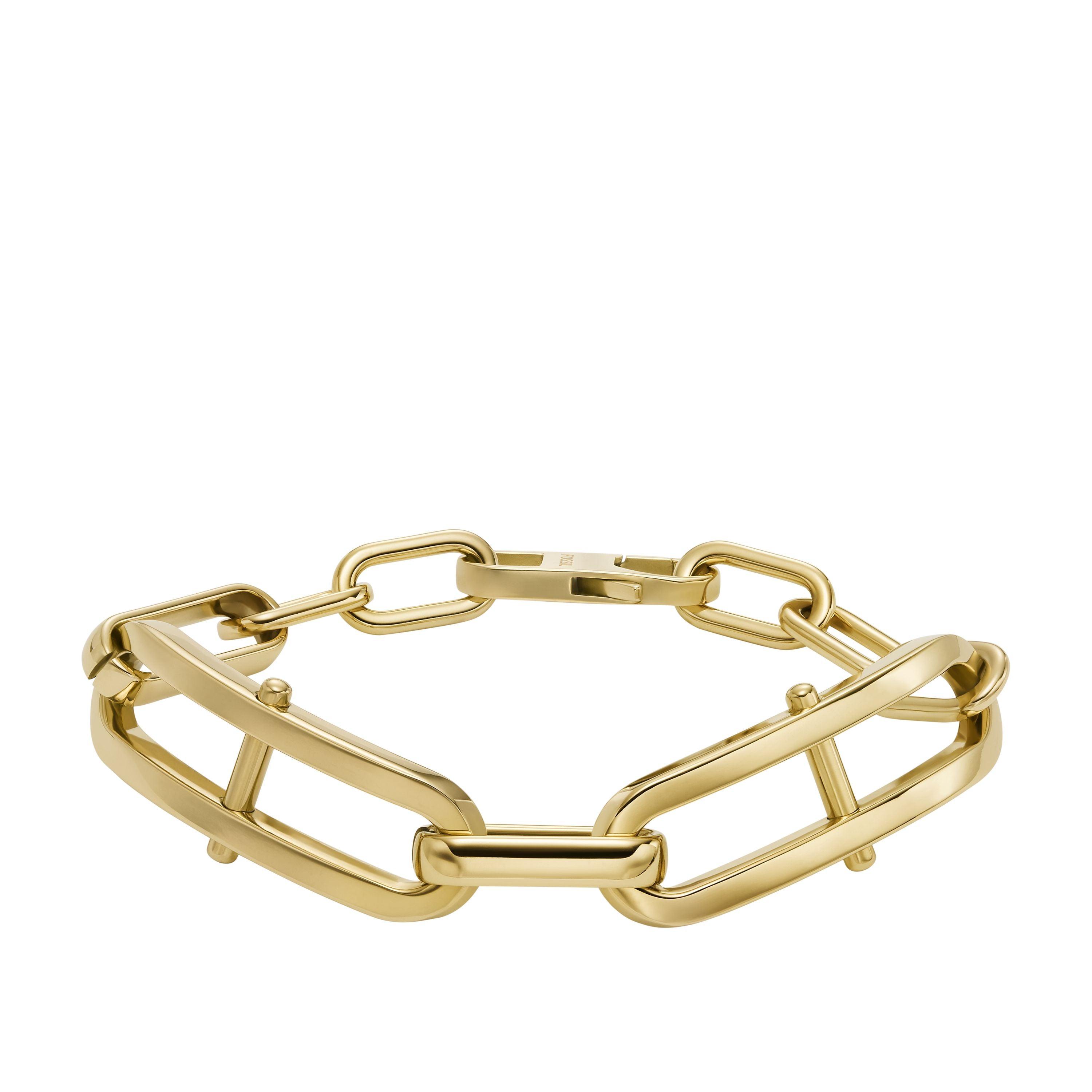 women's heritage d-link gold-tone stainless steel chain bracelet