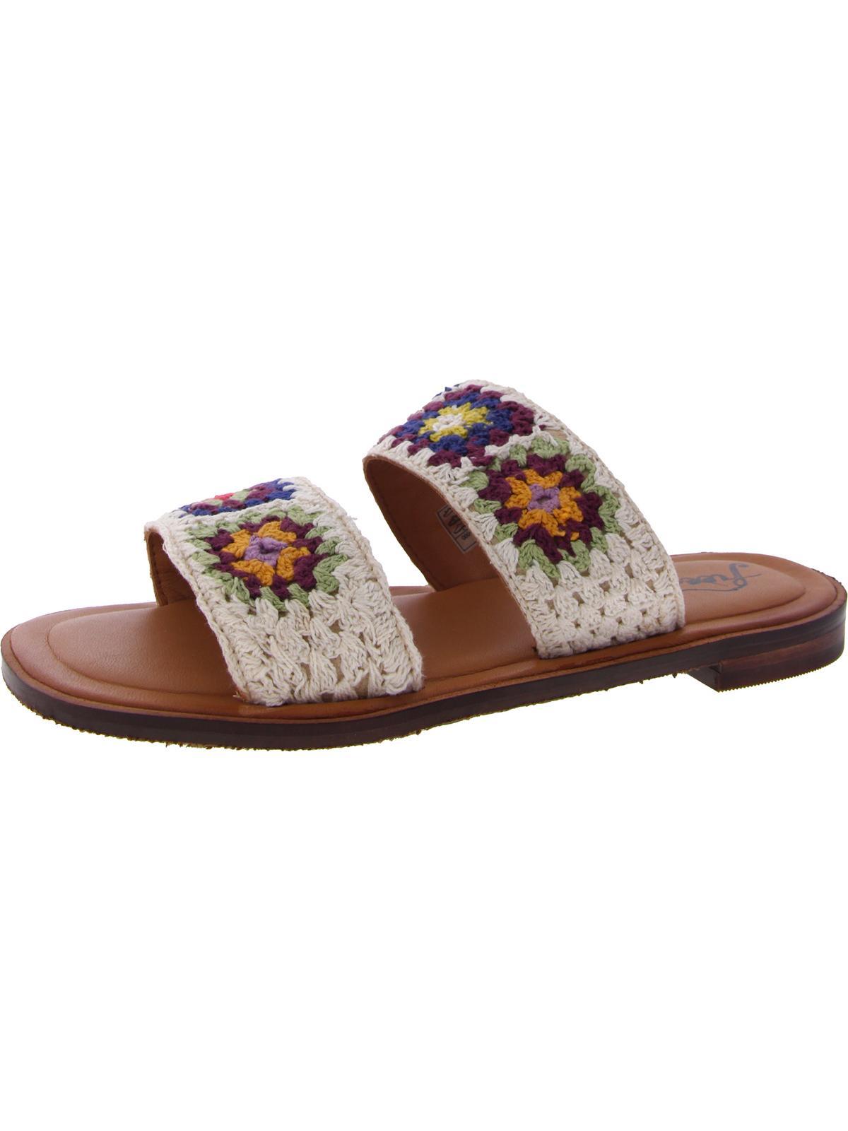 juliet womens crochet slip on slide sandals