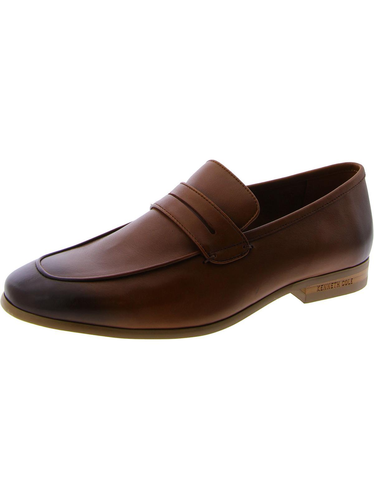 mens leather flat loafers