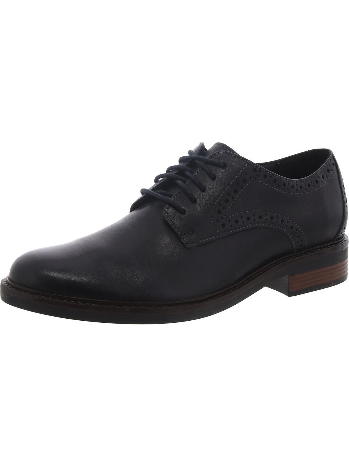 maxton plain mens leather lace up derby shoes