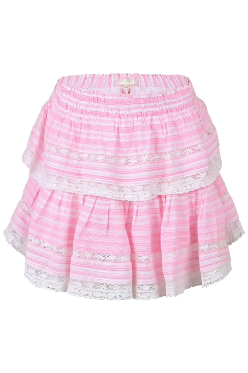 ruffle mini skirt in captiva pink