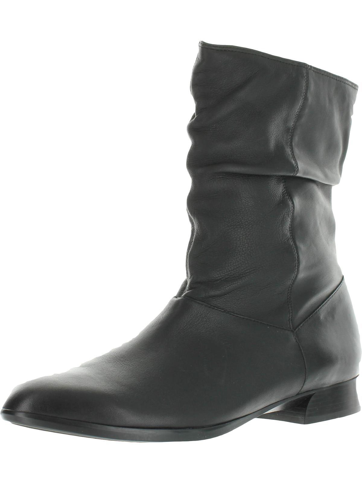 lynette womens leather zipper mid-calf boots