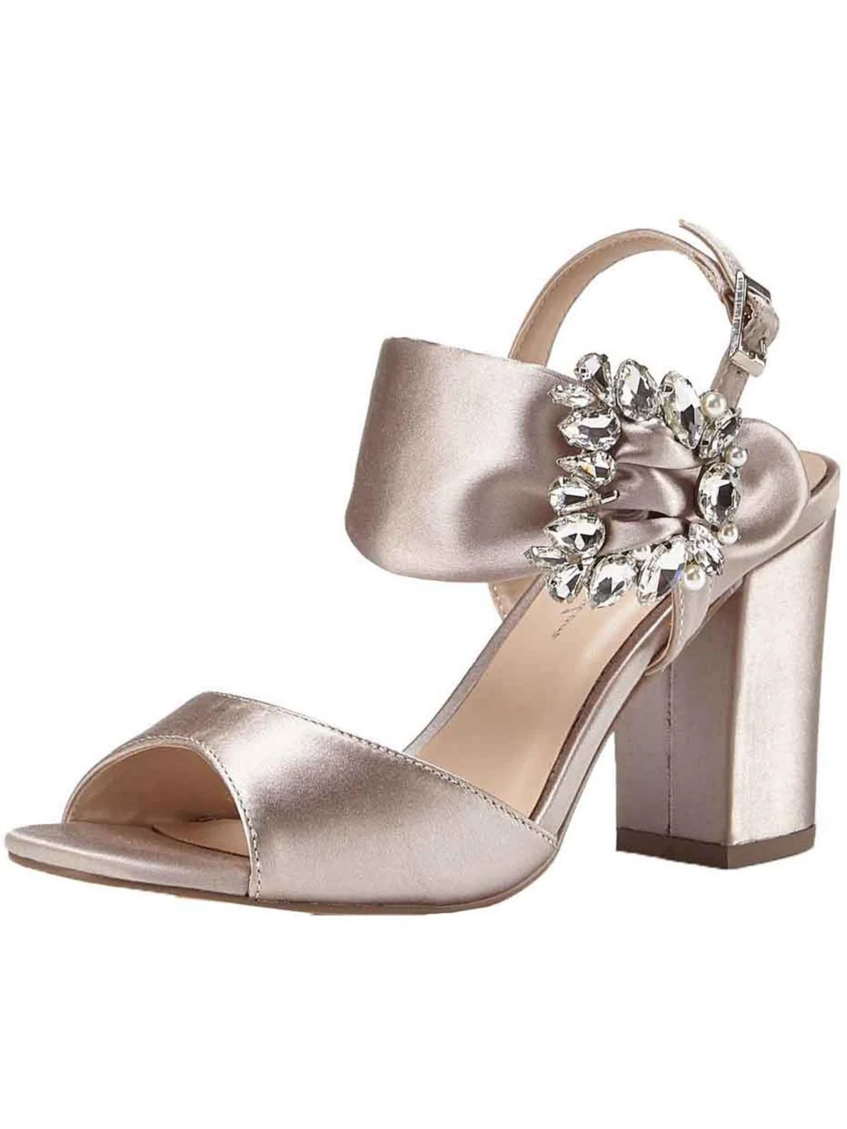 manhattan womens satin embellished dress sandals