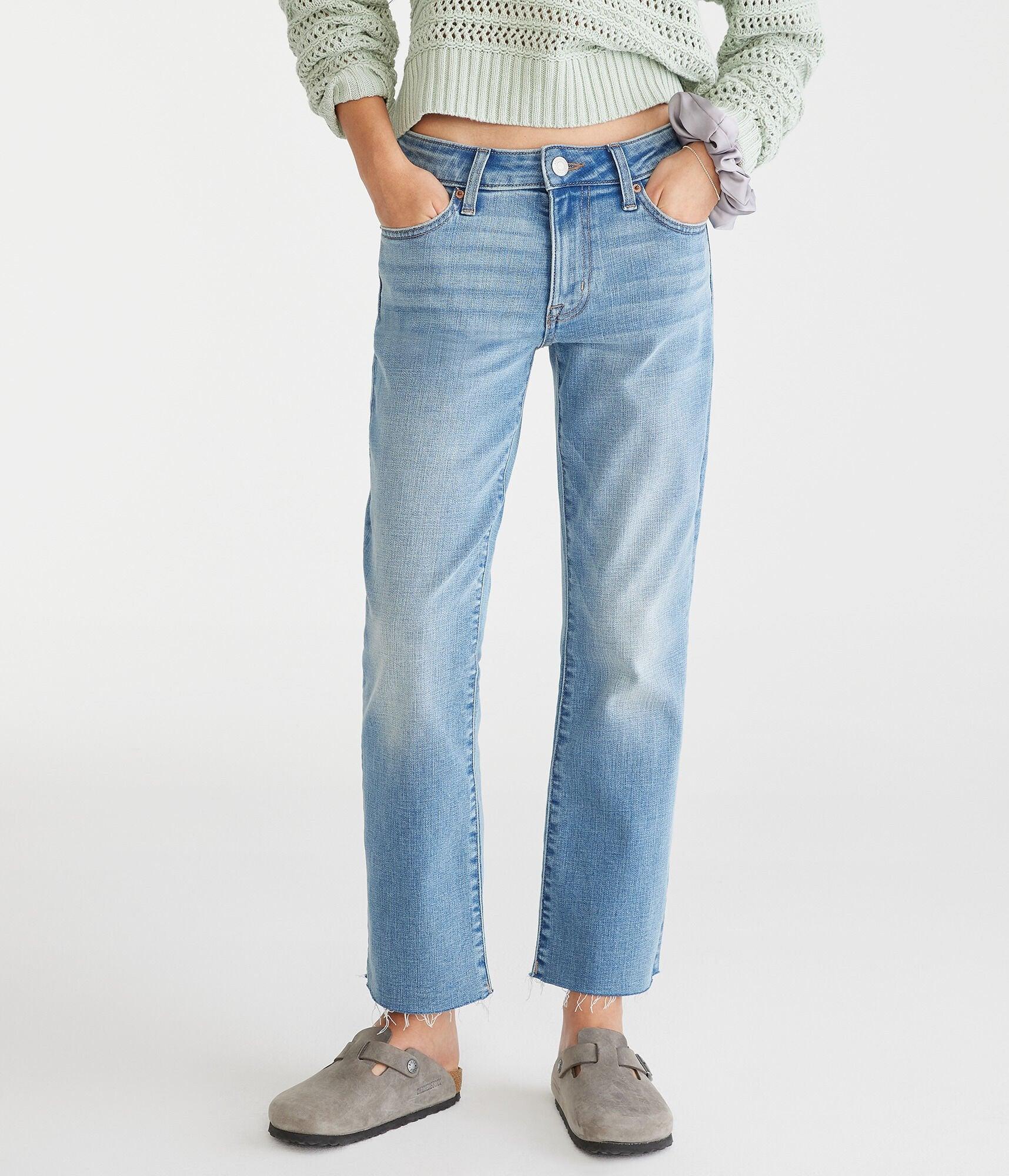 mid-rise kick flare jean