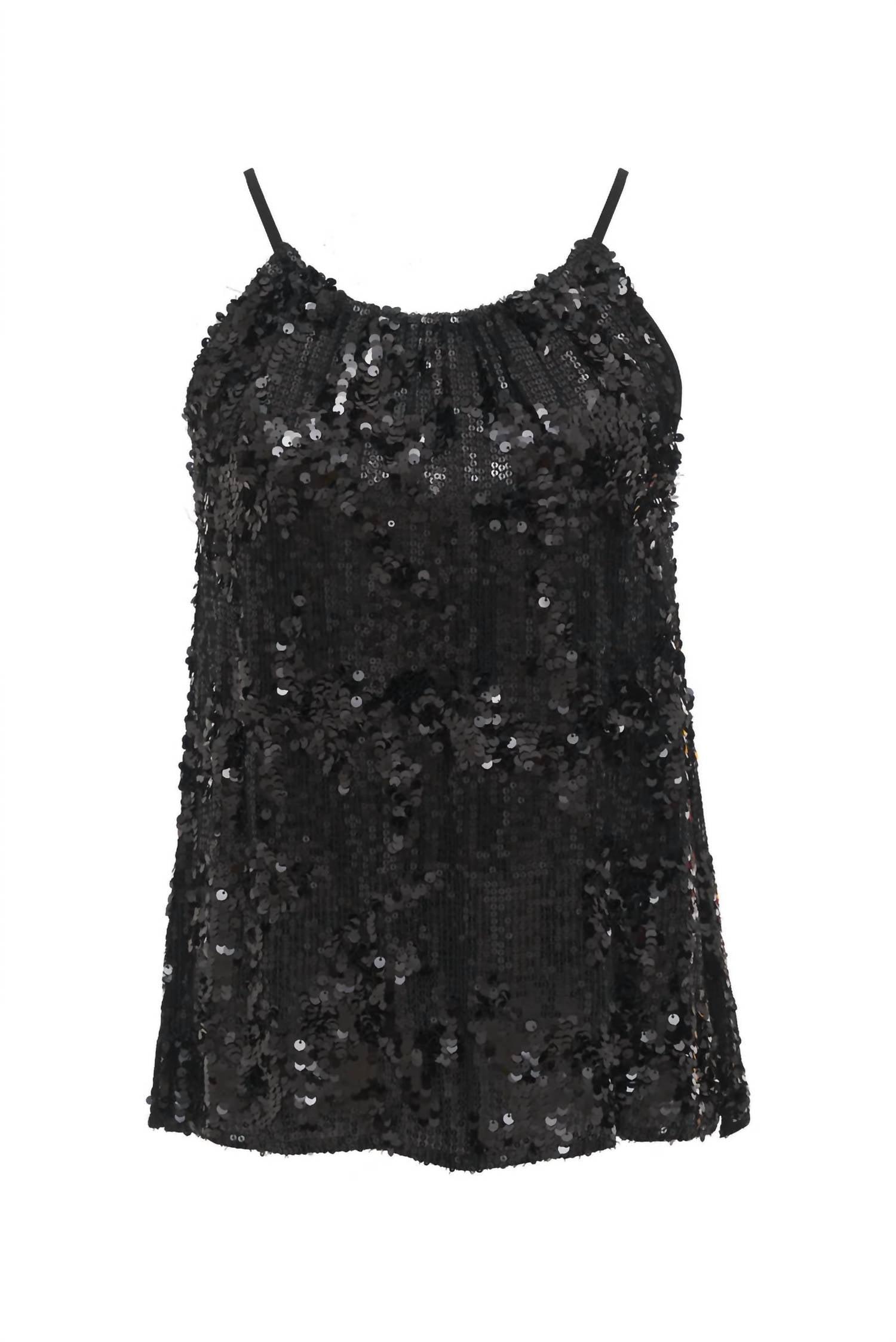 women's lexi sequin halter top in black