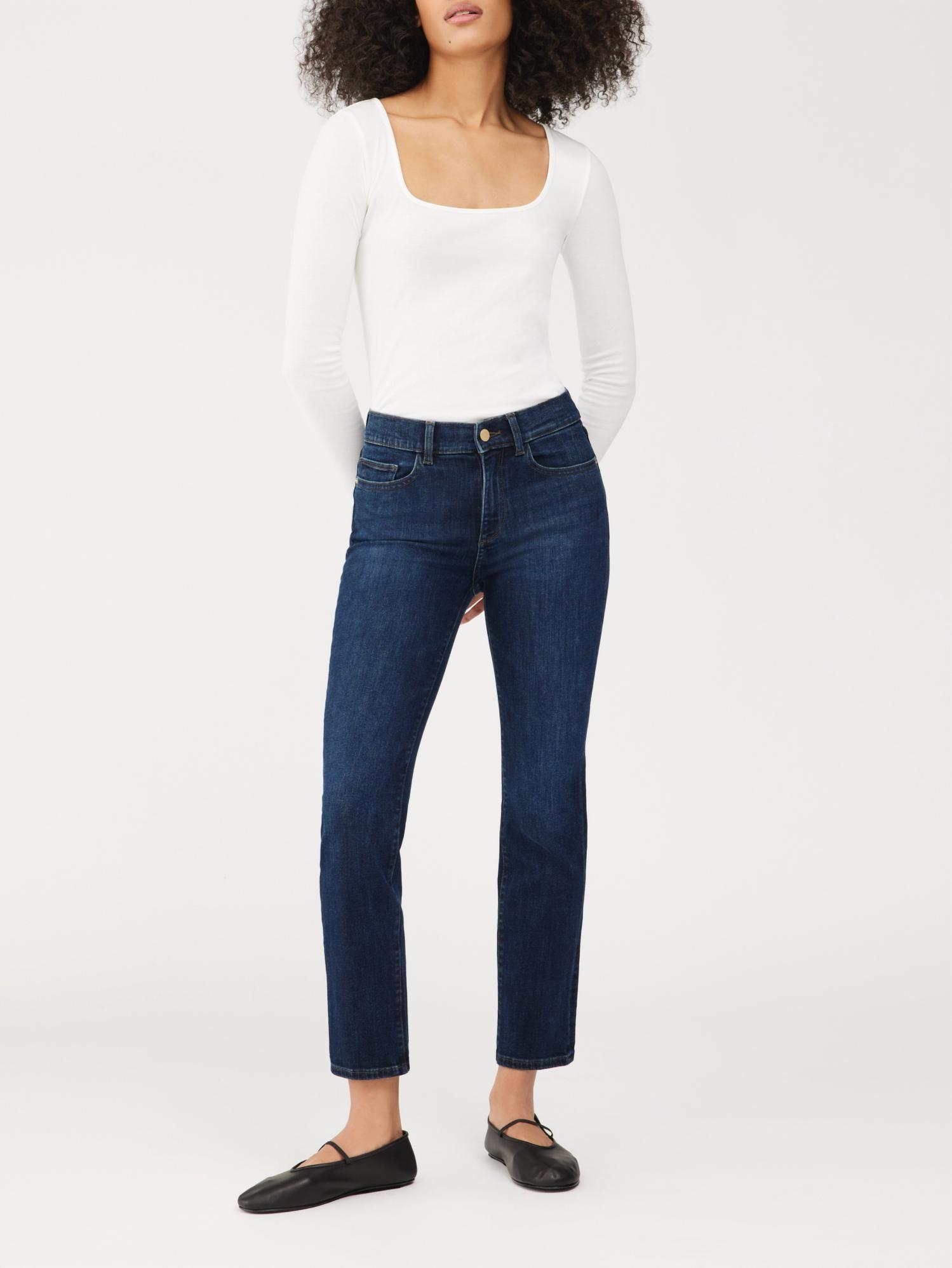 mara straight mid rise instasculpt ankle jeans in india ink