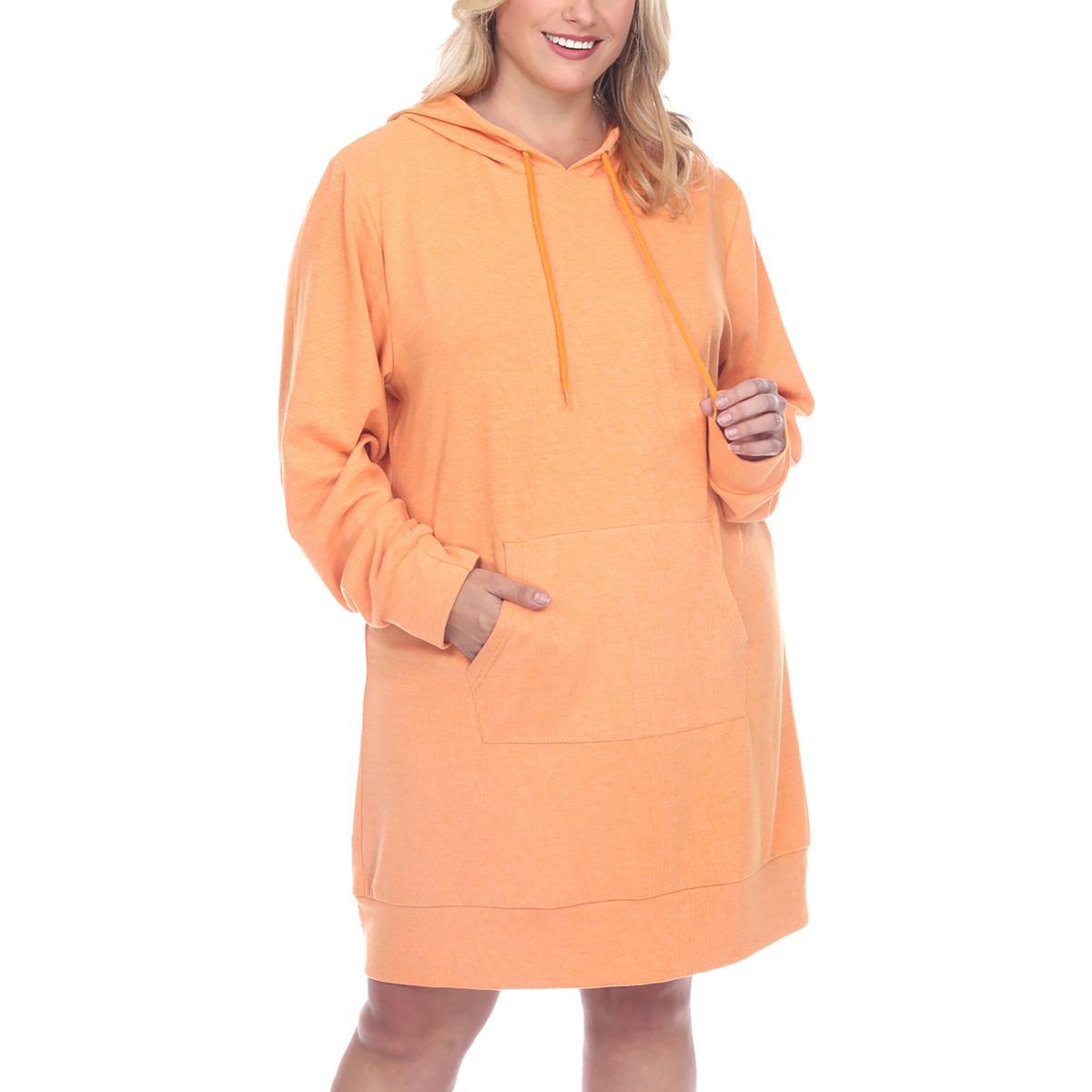 plus womens hooded mini sweatshirt dress