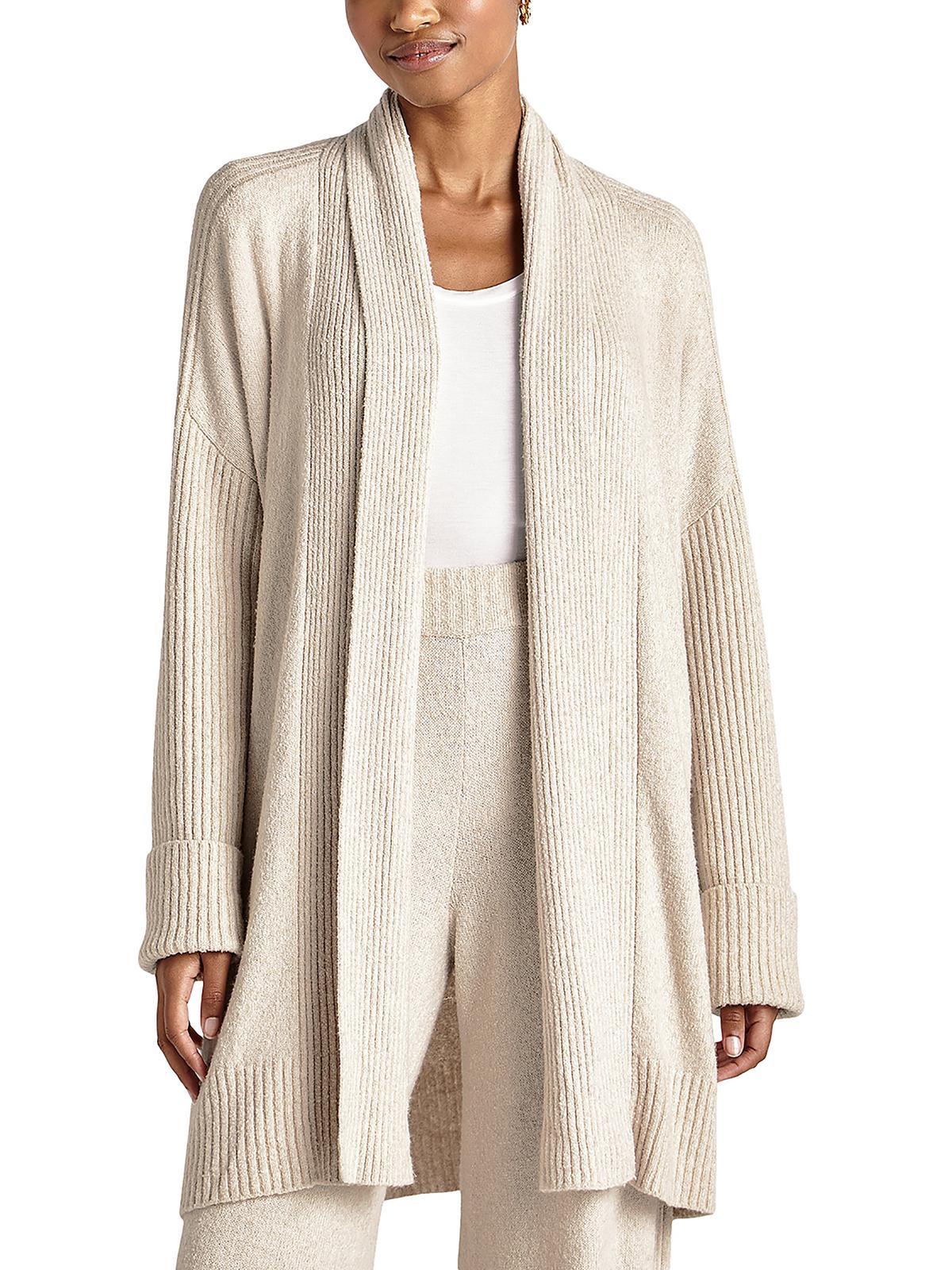 womens open front ribbed cardigan sweater