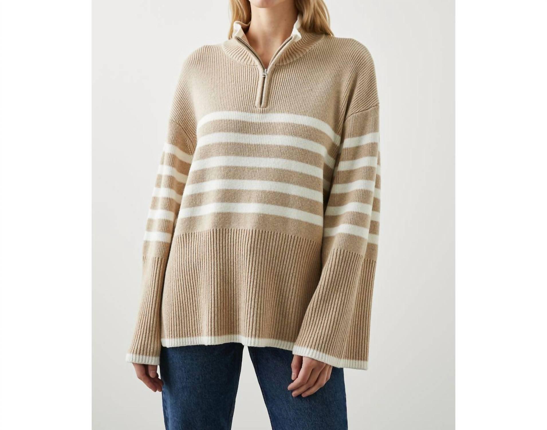 tessa sweater in sand stripe