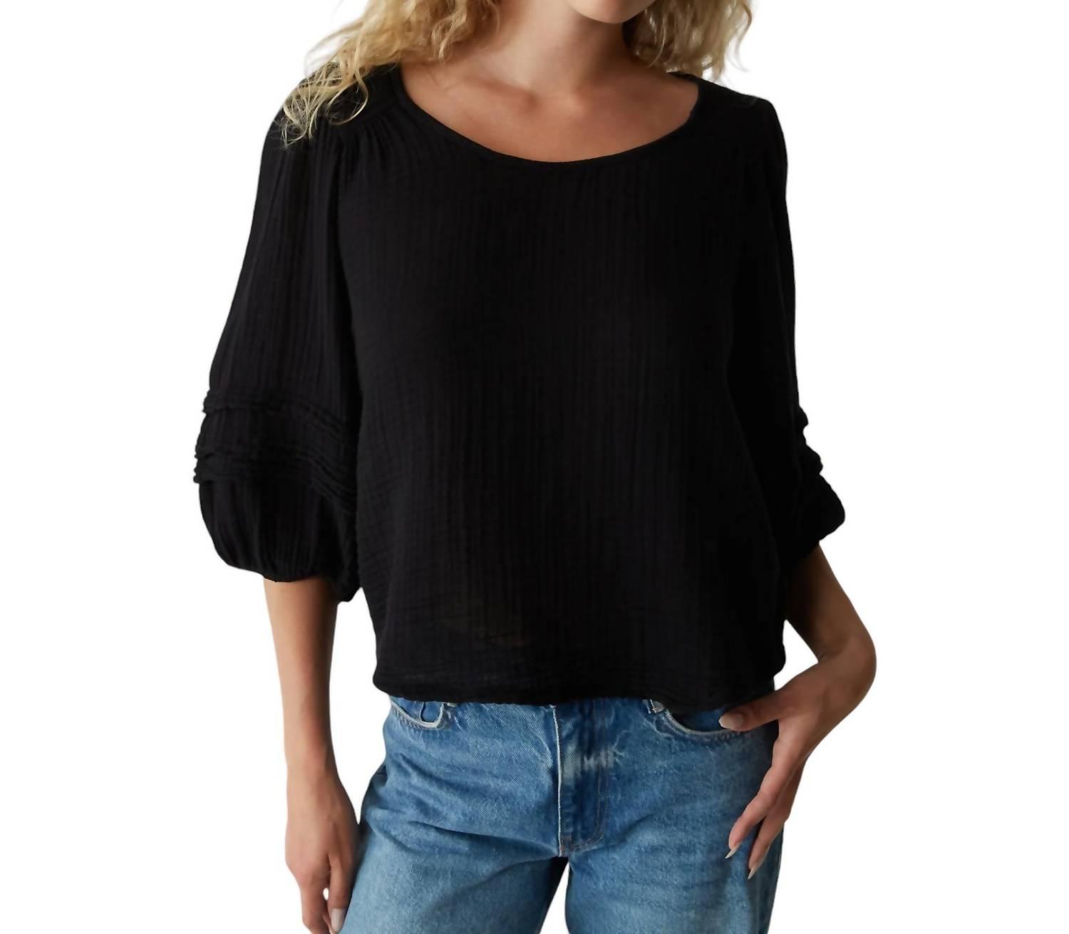 pruitt double gauze top in black