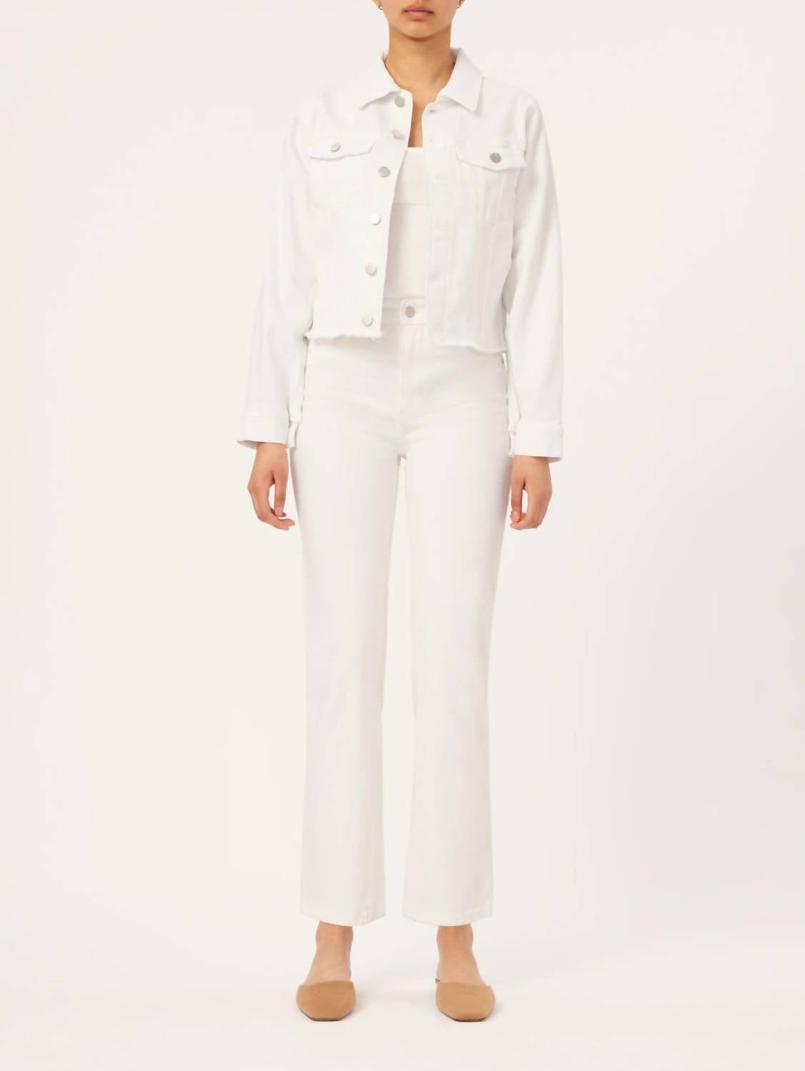 vika denim jacket in white