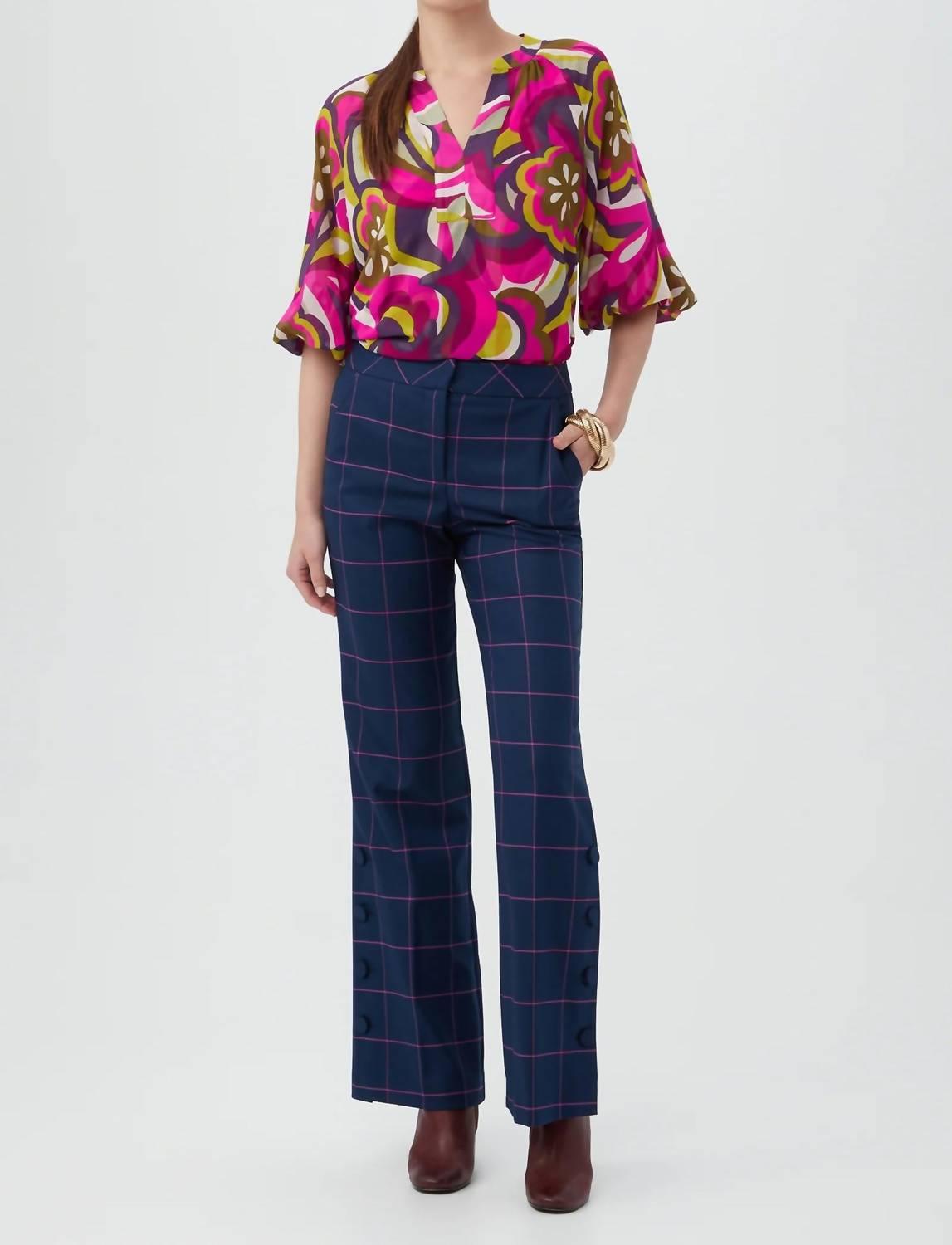 rockefeller center pants in ink/trina pink