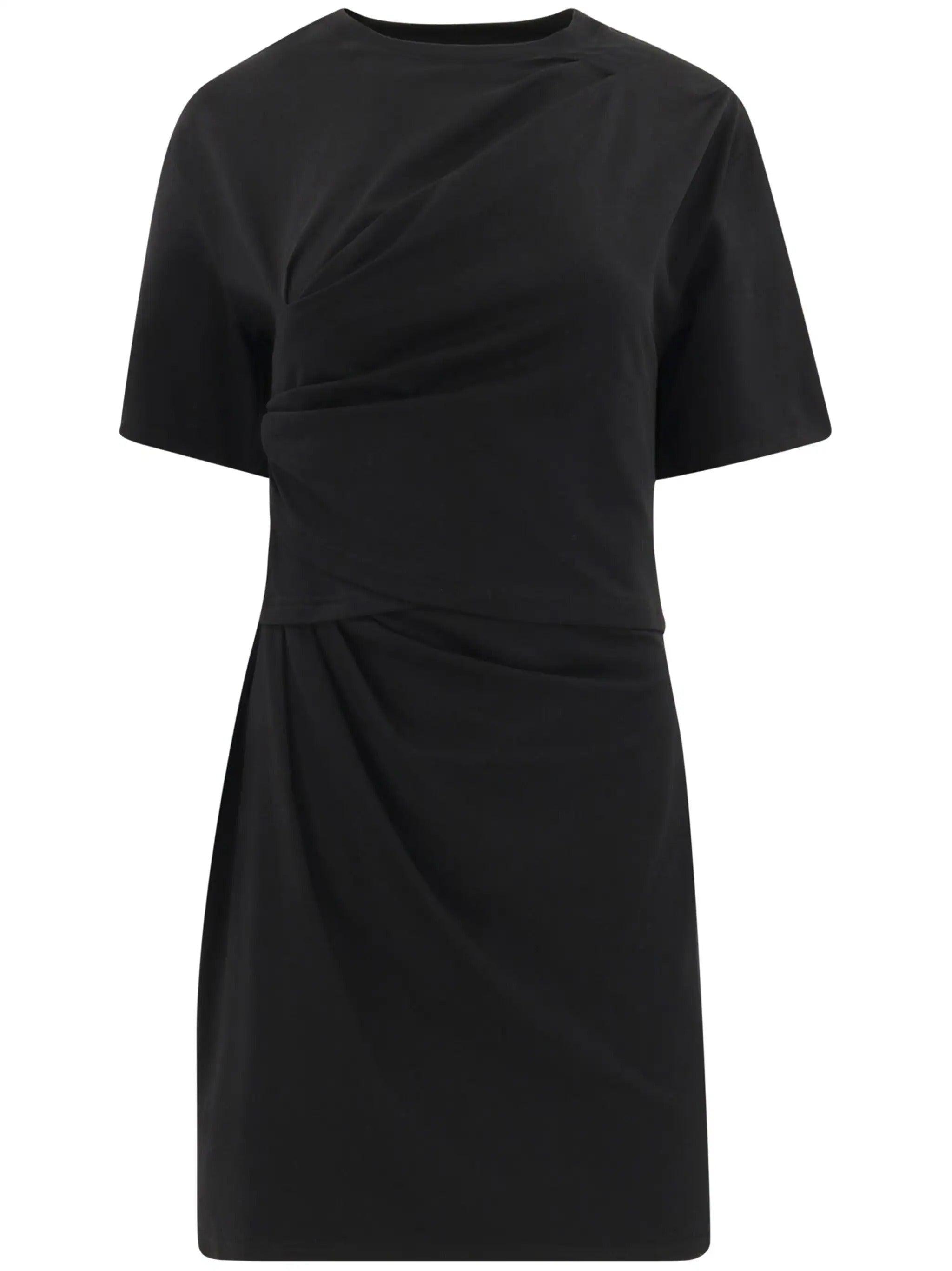 women's zeus short sleeve draped t-shirt dress, black