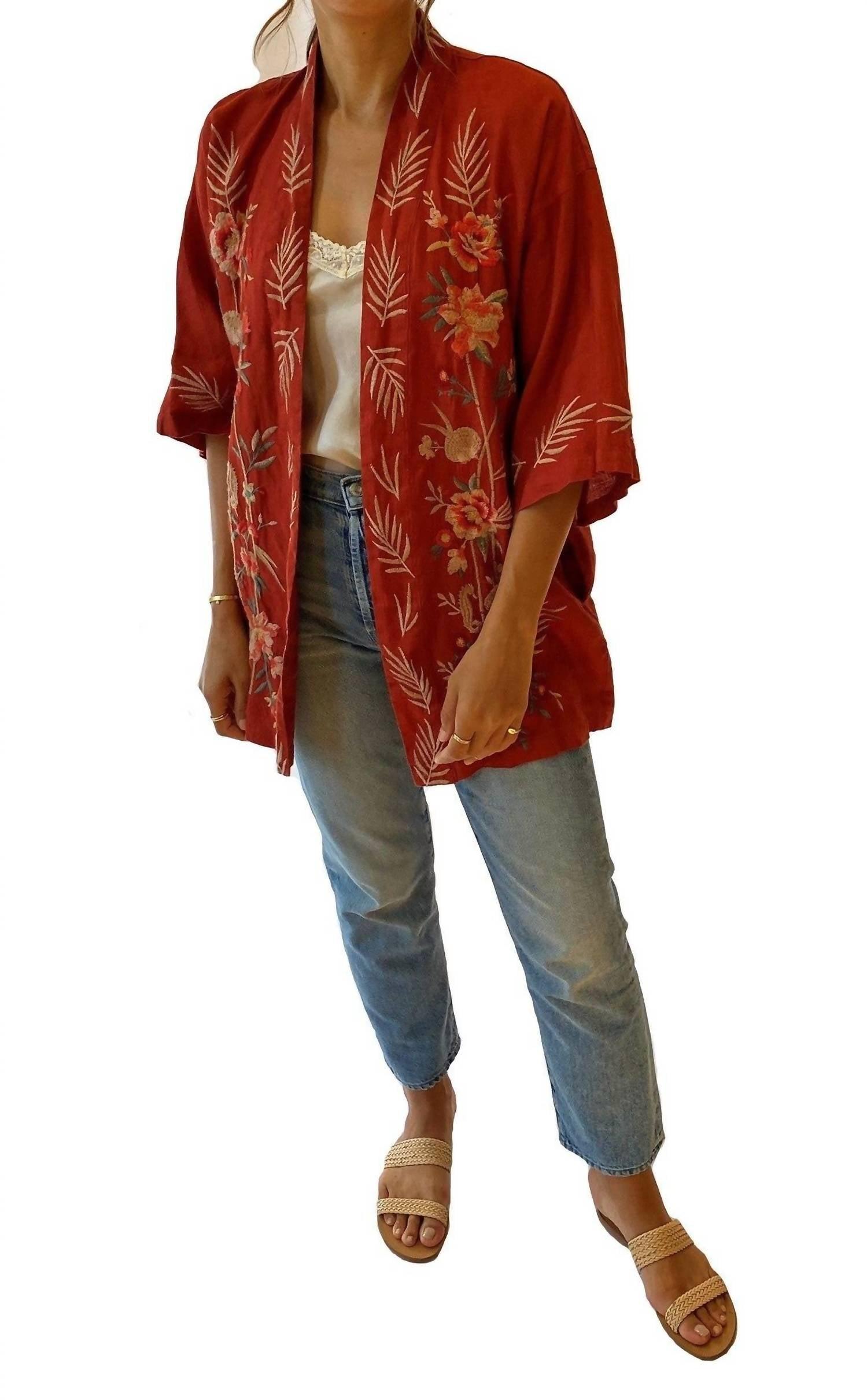 caspian kimono in adobe