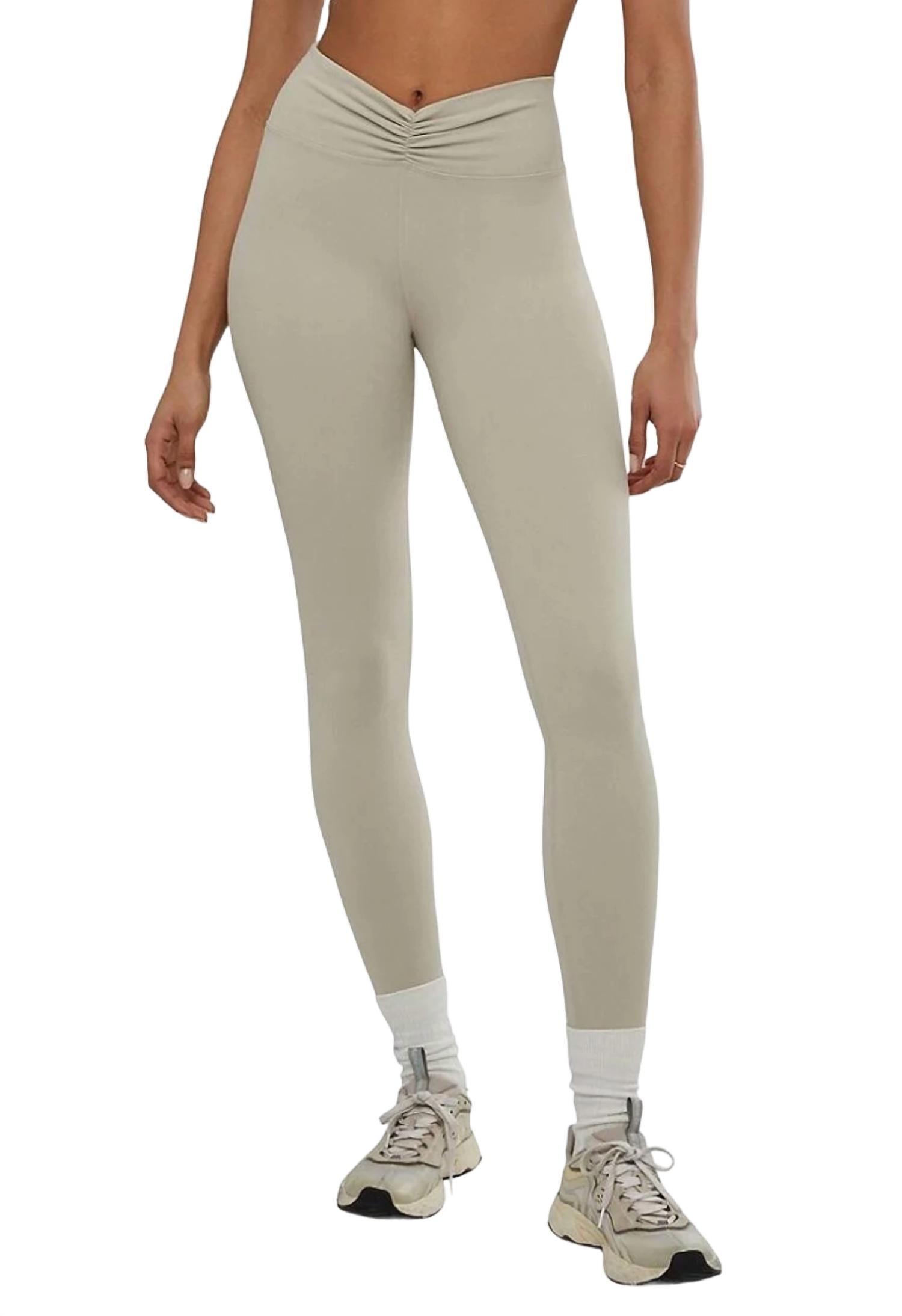 ruched v-legging in stone