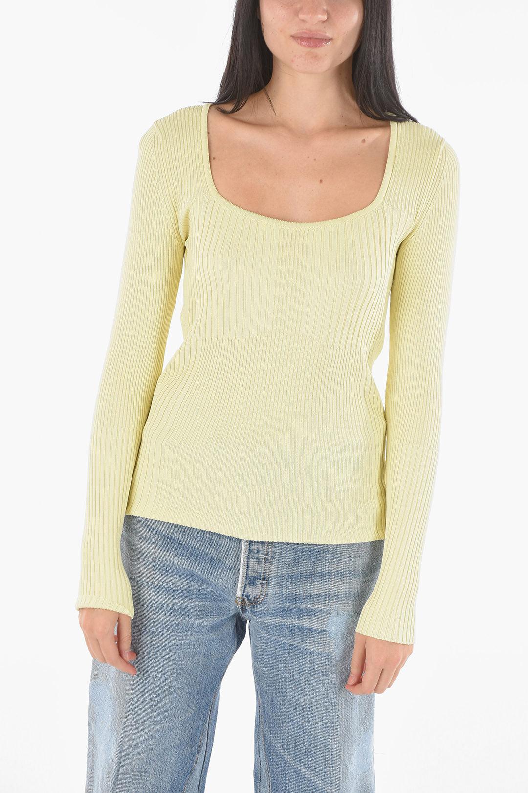 round neck ribbed sweater