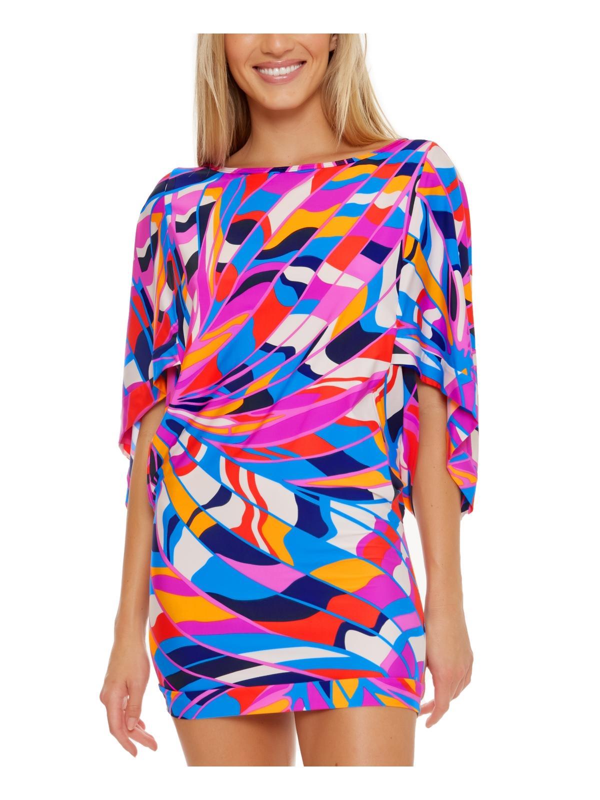 womens printed tunic cover-up