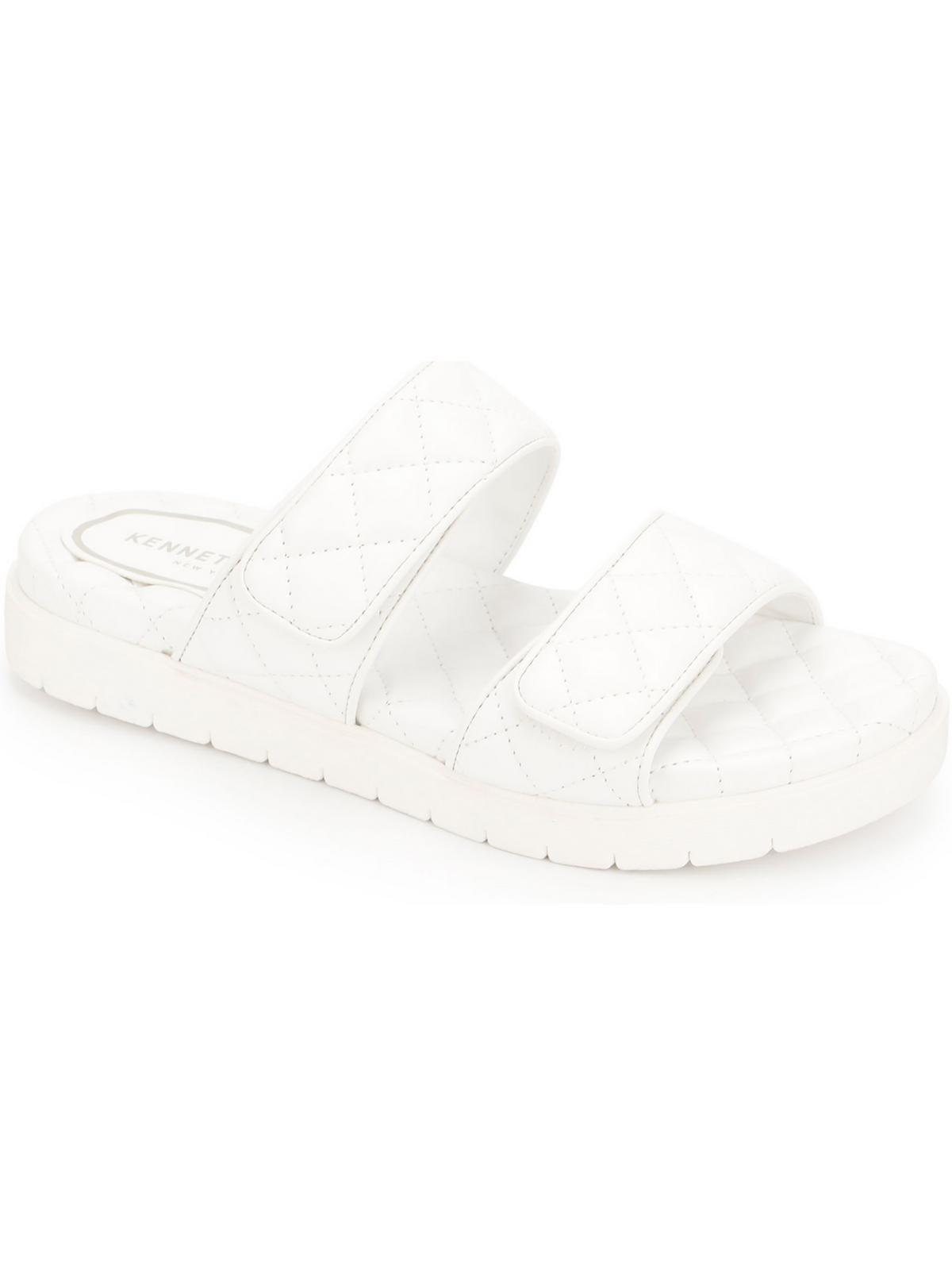 reeves quilted 2 band womens velcro slip on slide sandals