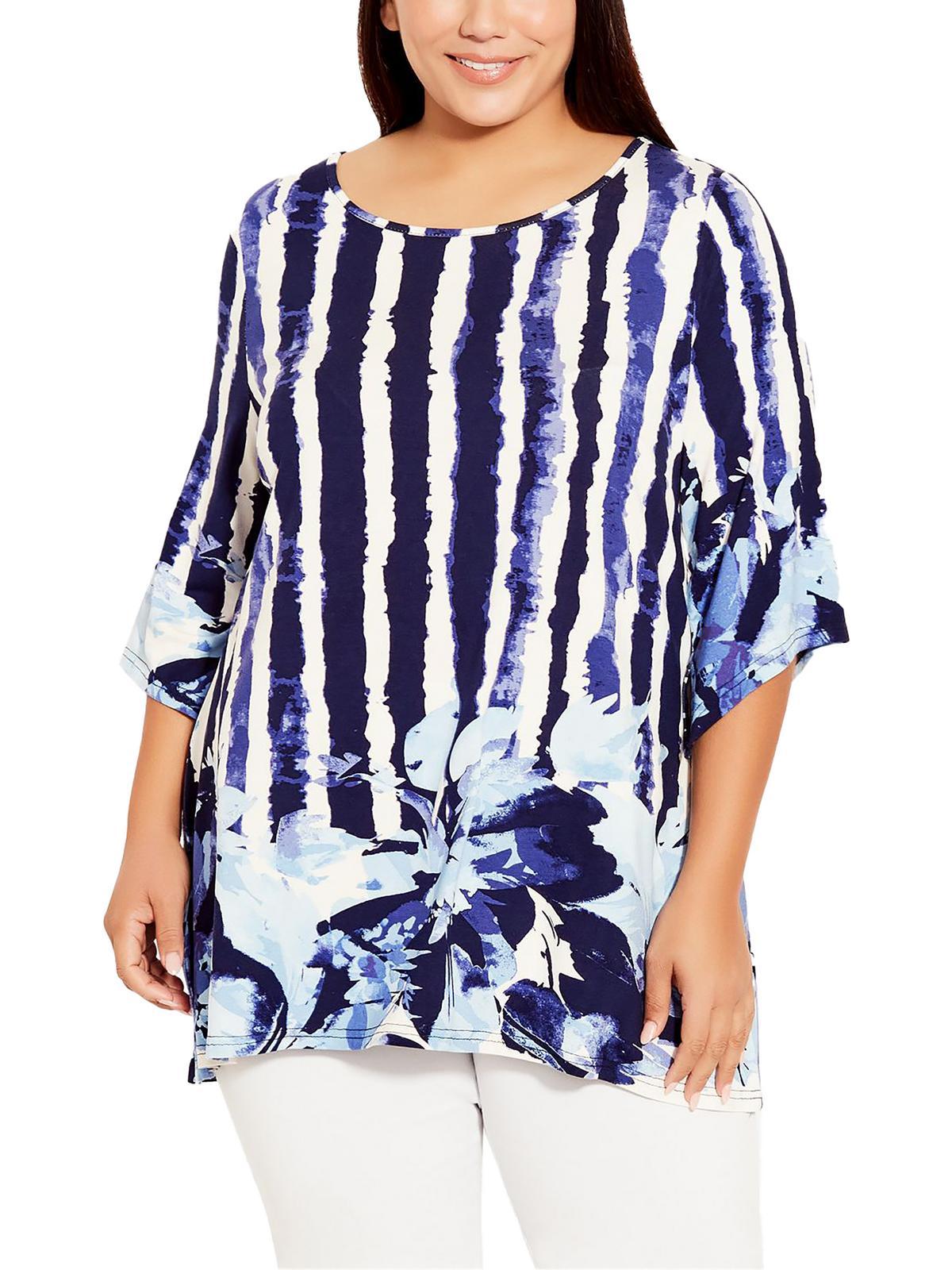 plus womens relaxed fit abstract tunic top