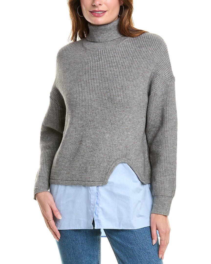 roll-neck slit layering sweater