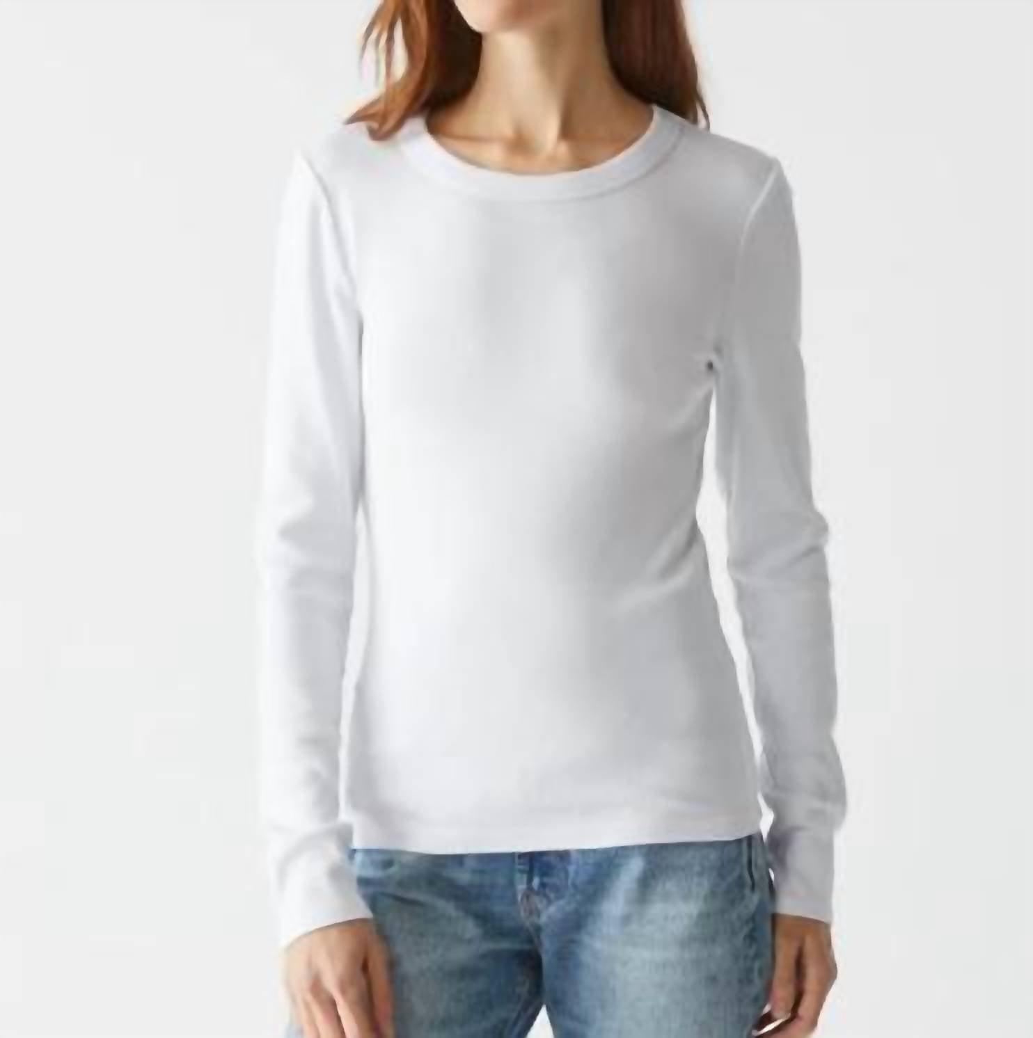 long sleeve tee top in white