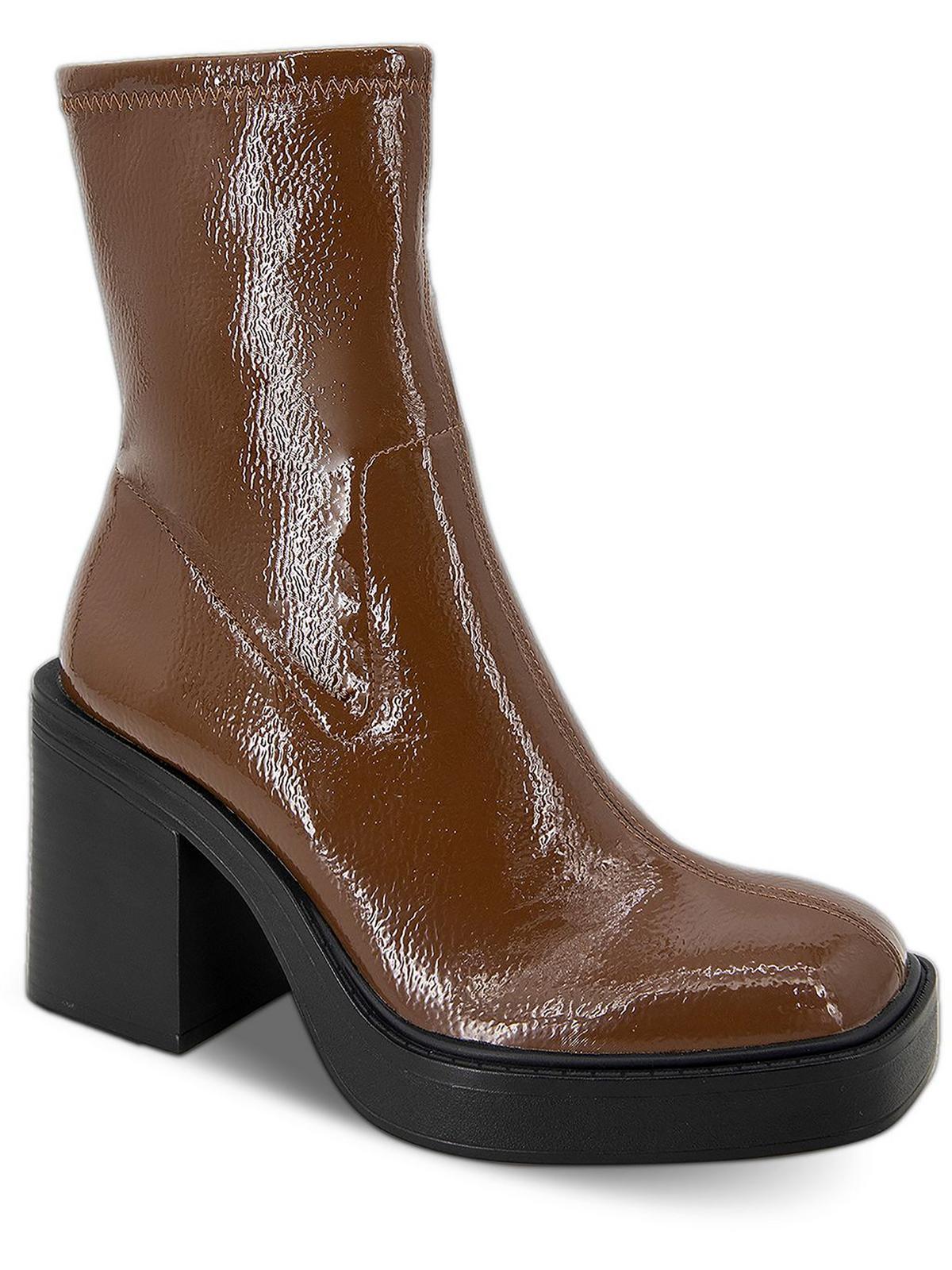 amber womens pull-on chunky ankle boots