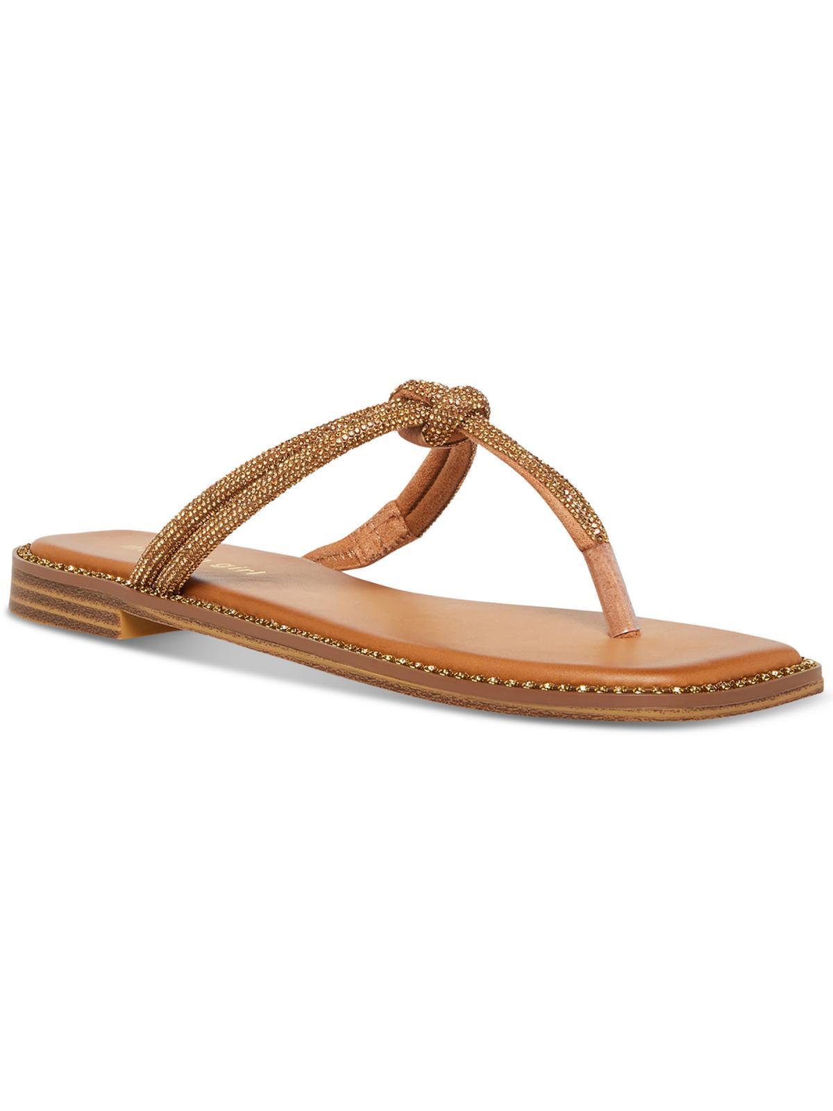 hollis womens slip-on flip-flop t-strap sandals