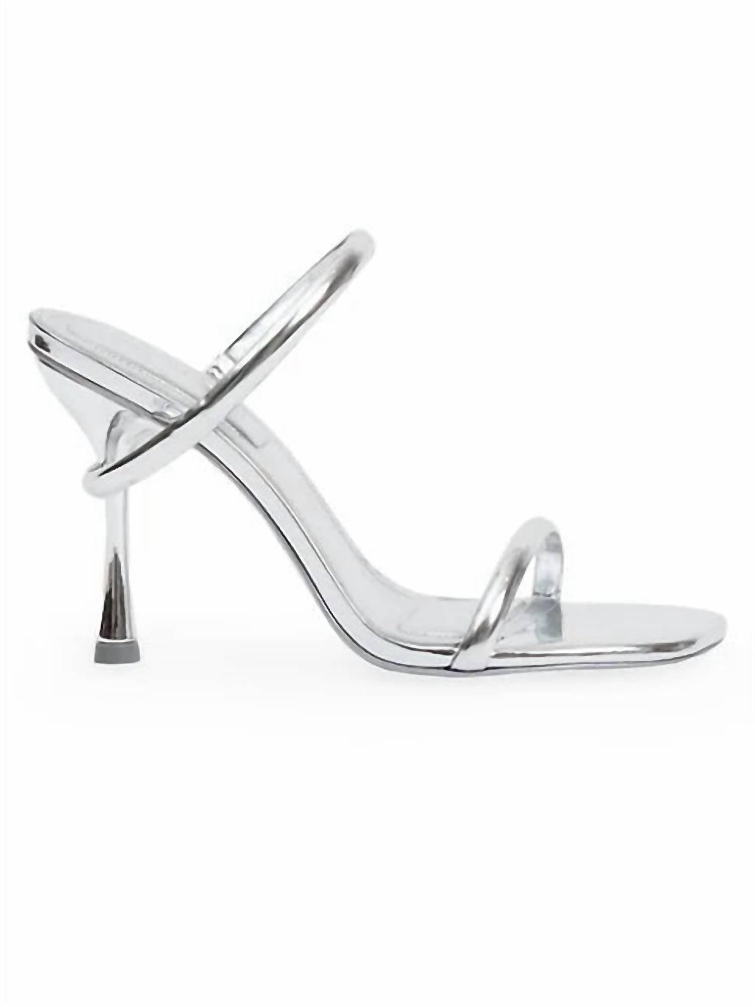 women's siren metallic leather sandal in silver