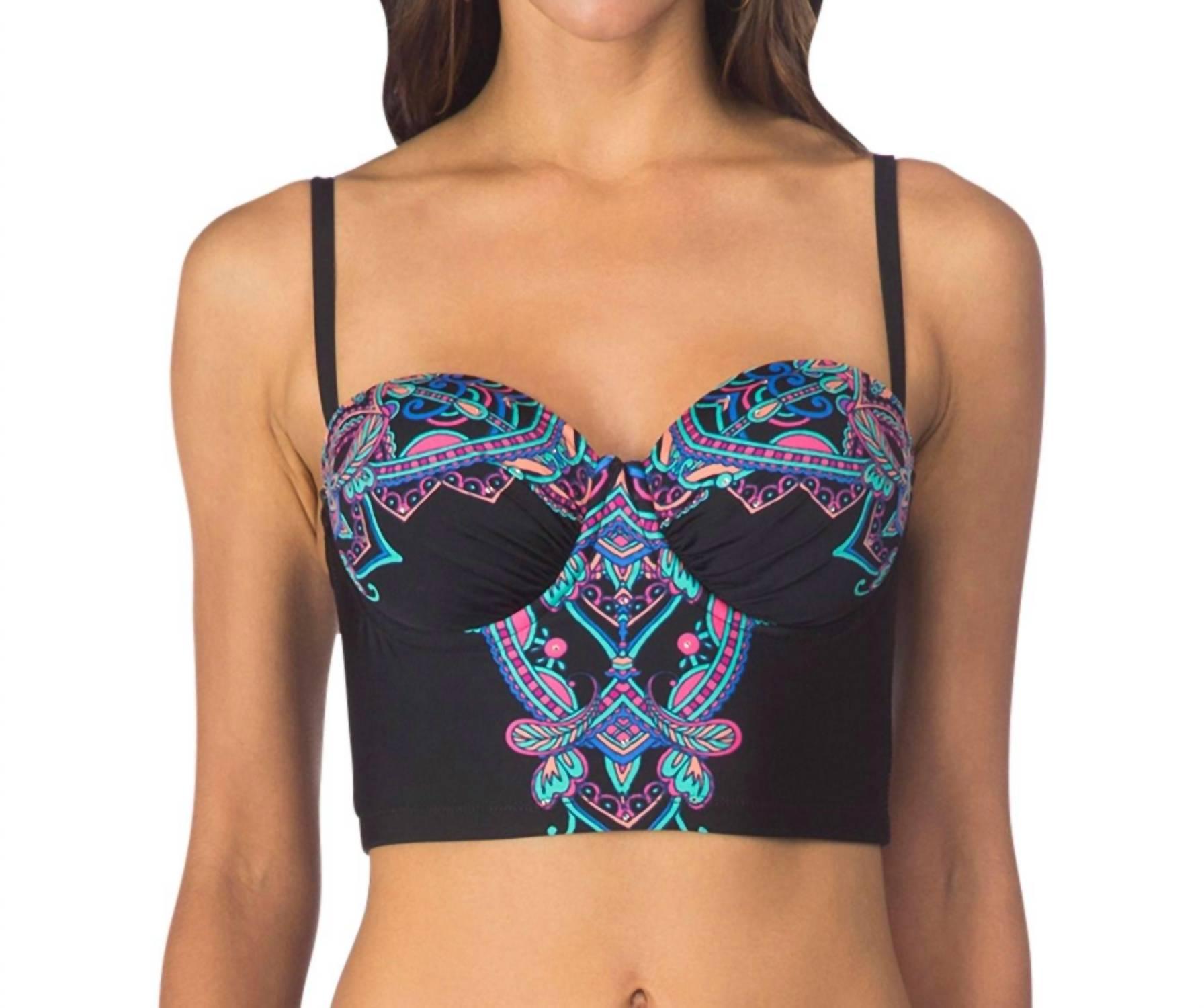 underwire bustier bikini top in dream weaver