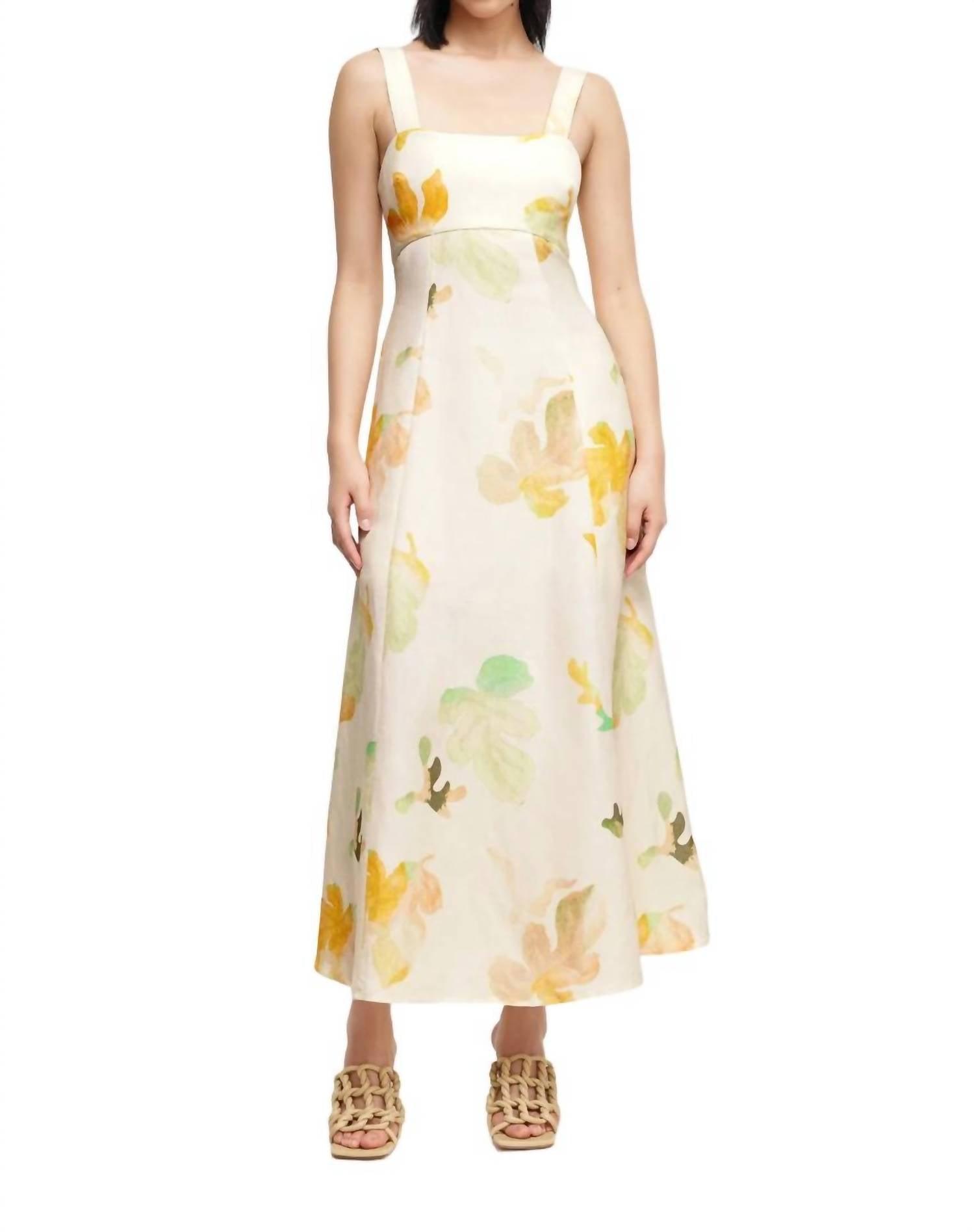 tate midi dress in botanic impression