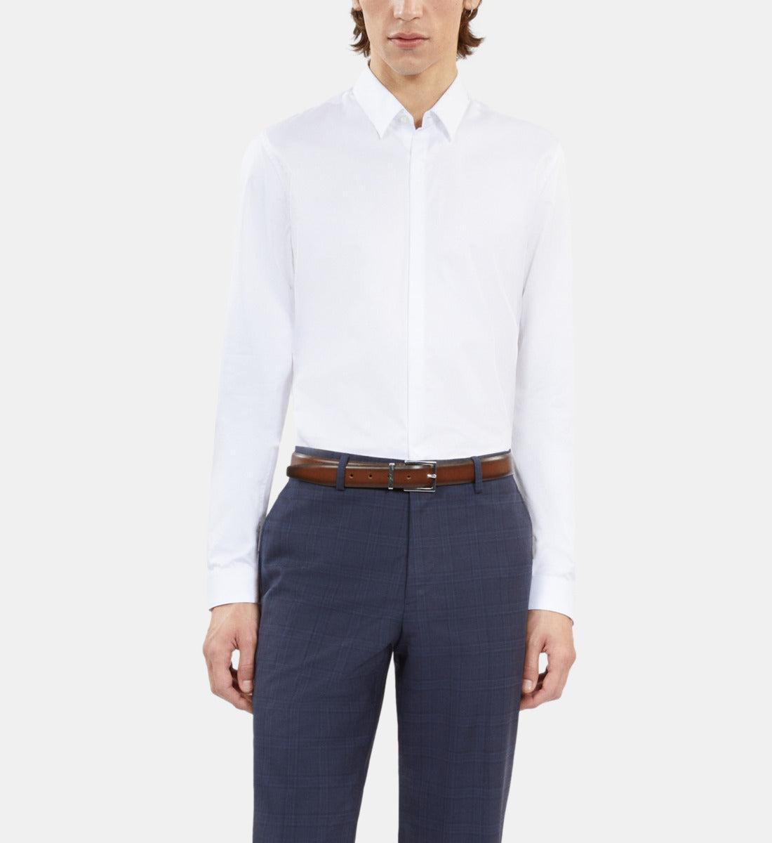 white cotton shirt with classic collar