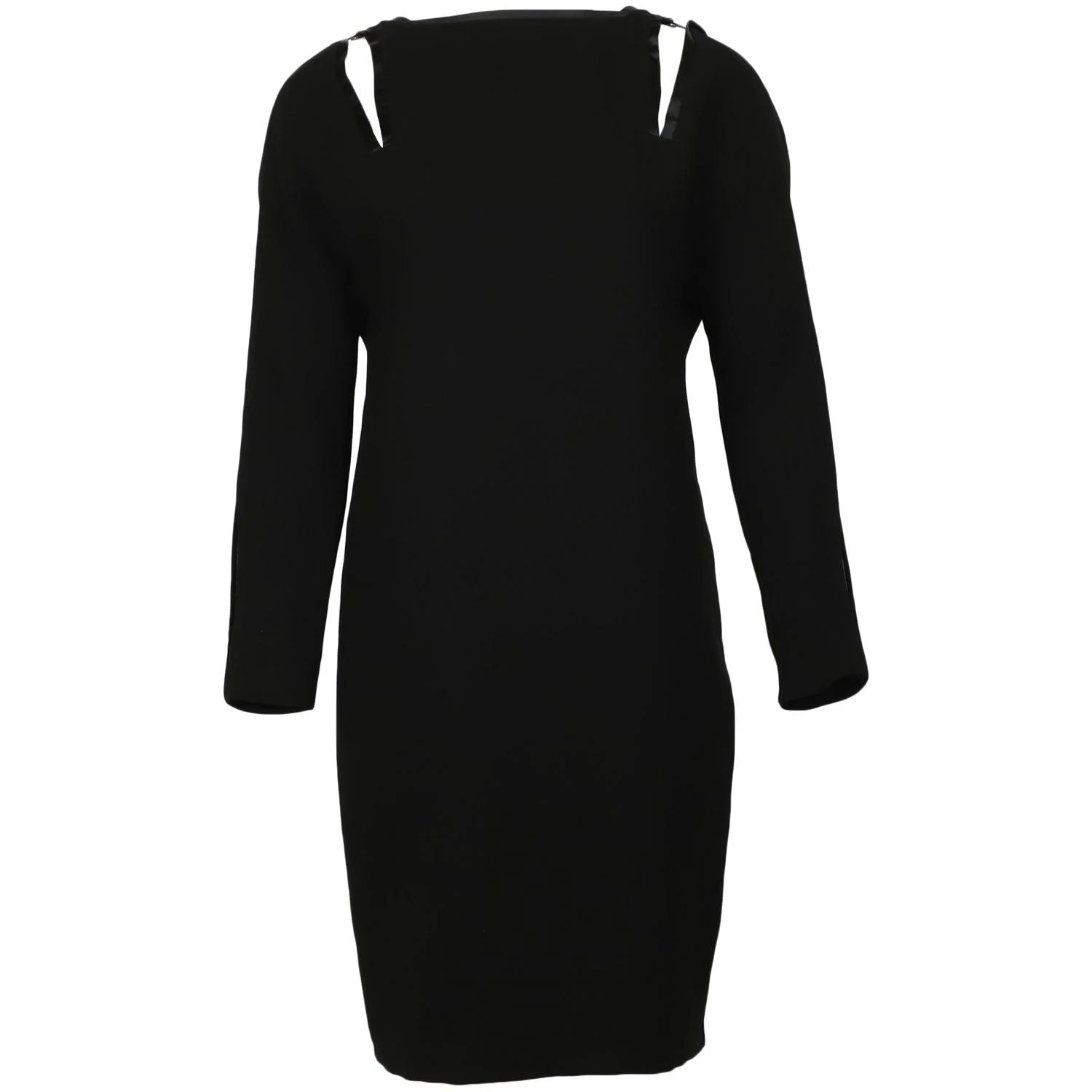 shoulder cutout dress in black triacetate