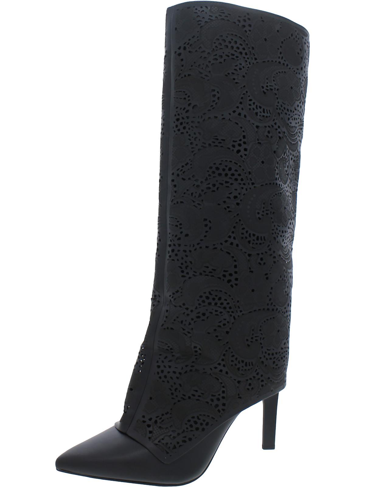 brykia 2 womens faux leather pointed toe knee-high boots