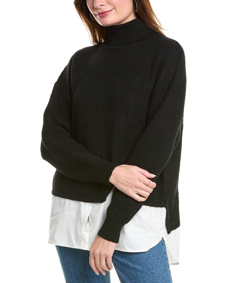 roll-neck slit layering sweater