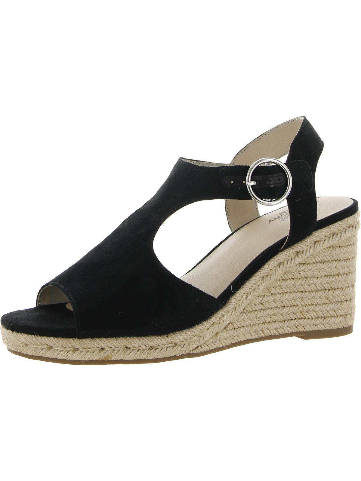 tersa womens faux suede ankle strap wedge heels