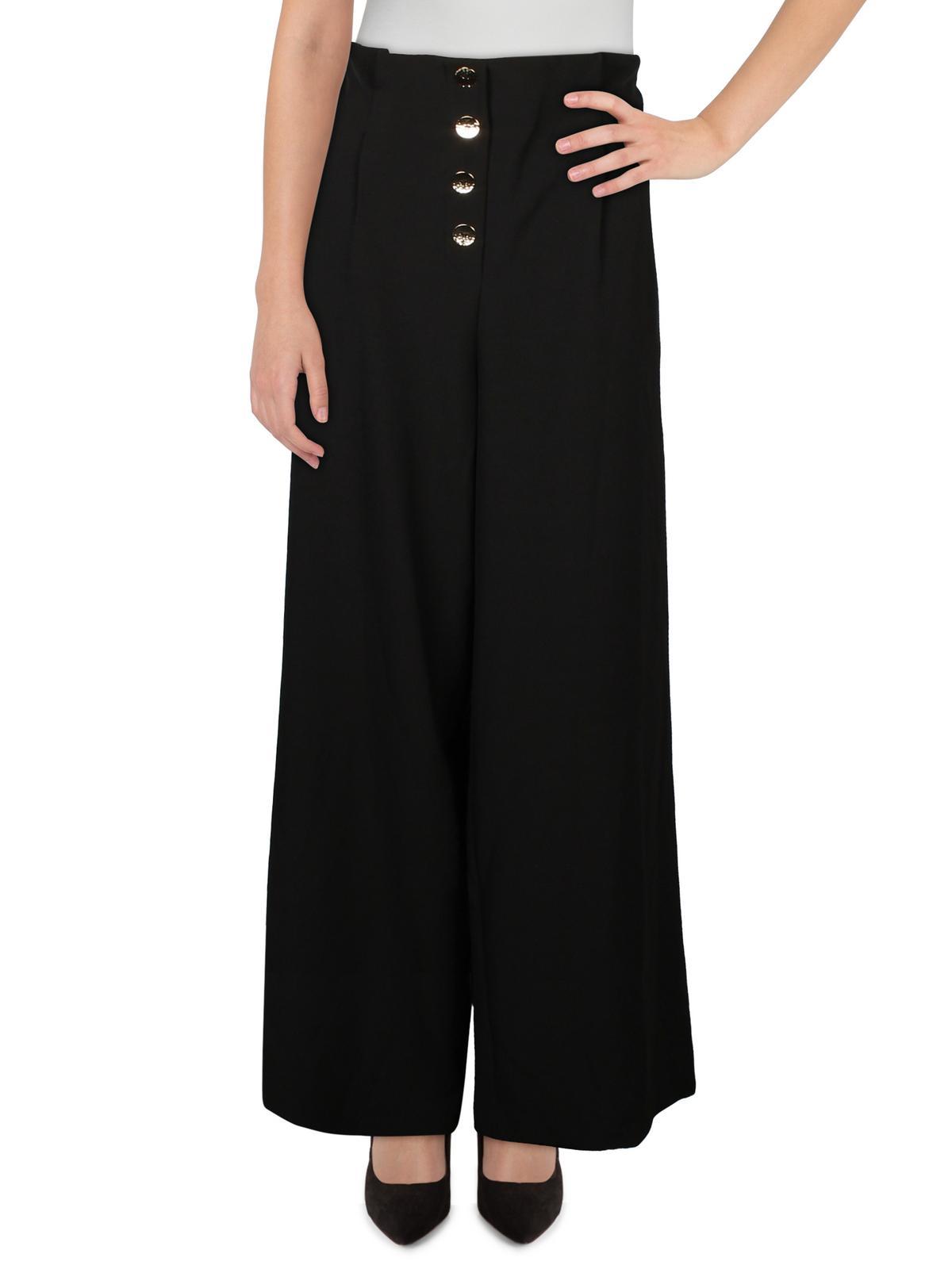 plus womens high rise pleated wide leg pants